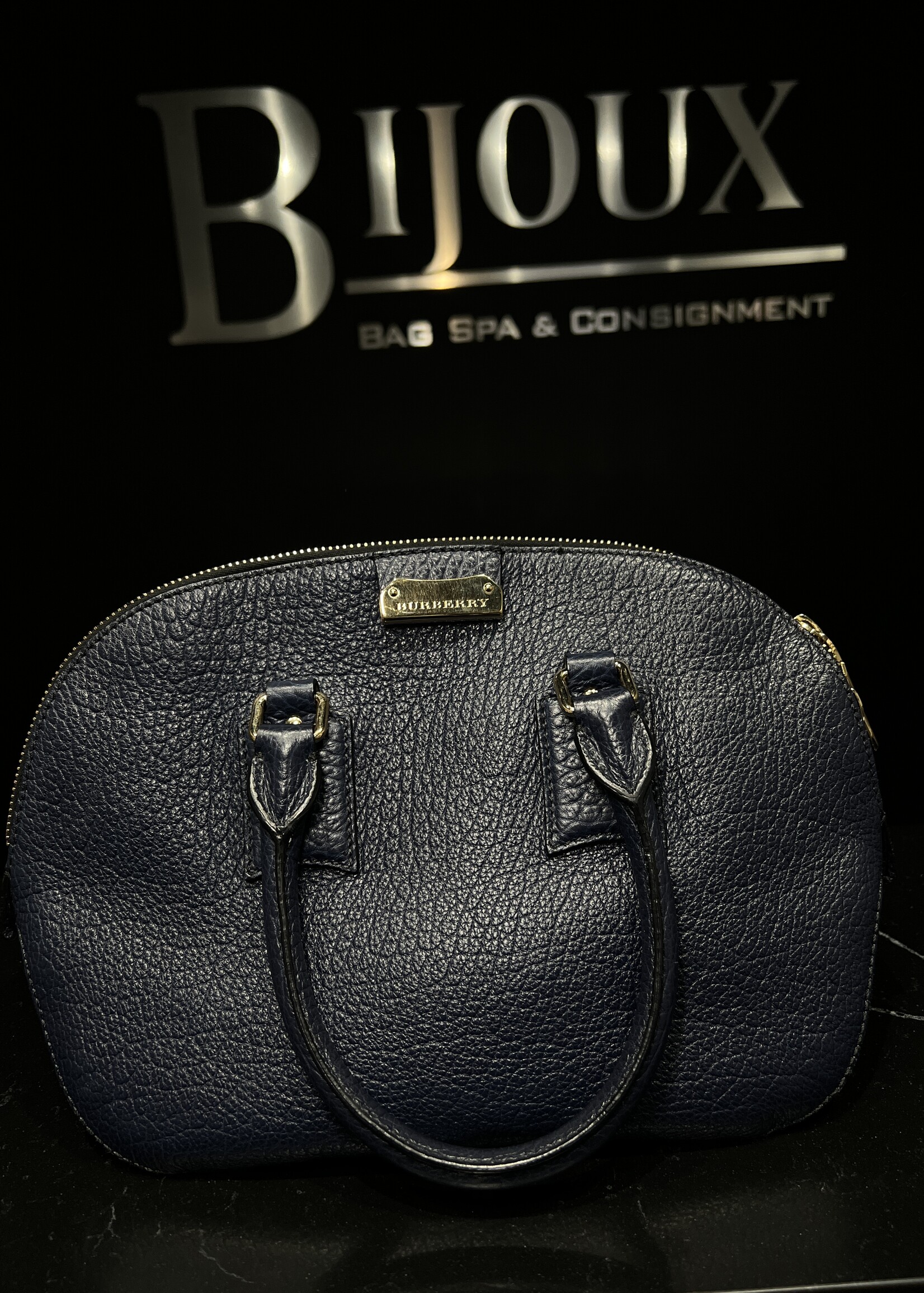 Burberry Burberry Navy Orchard Satchel Small Bag