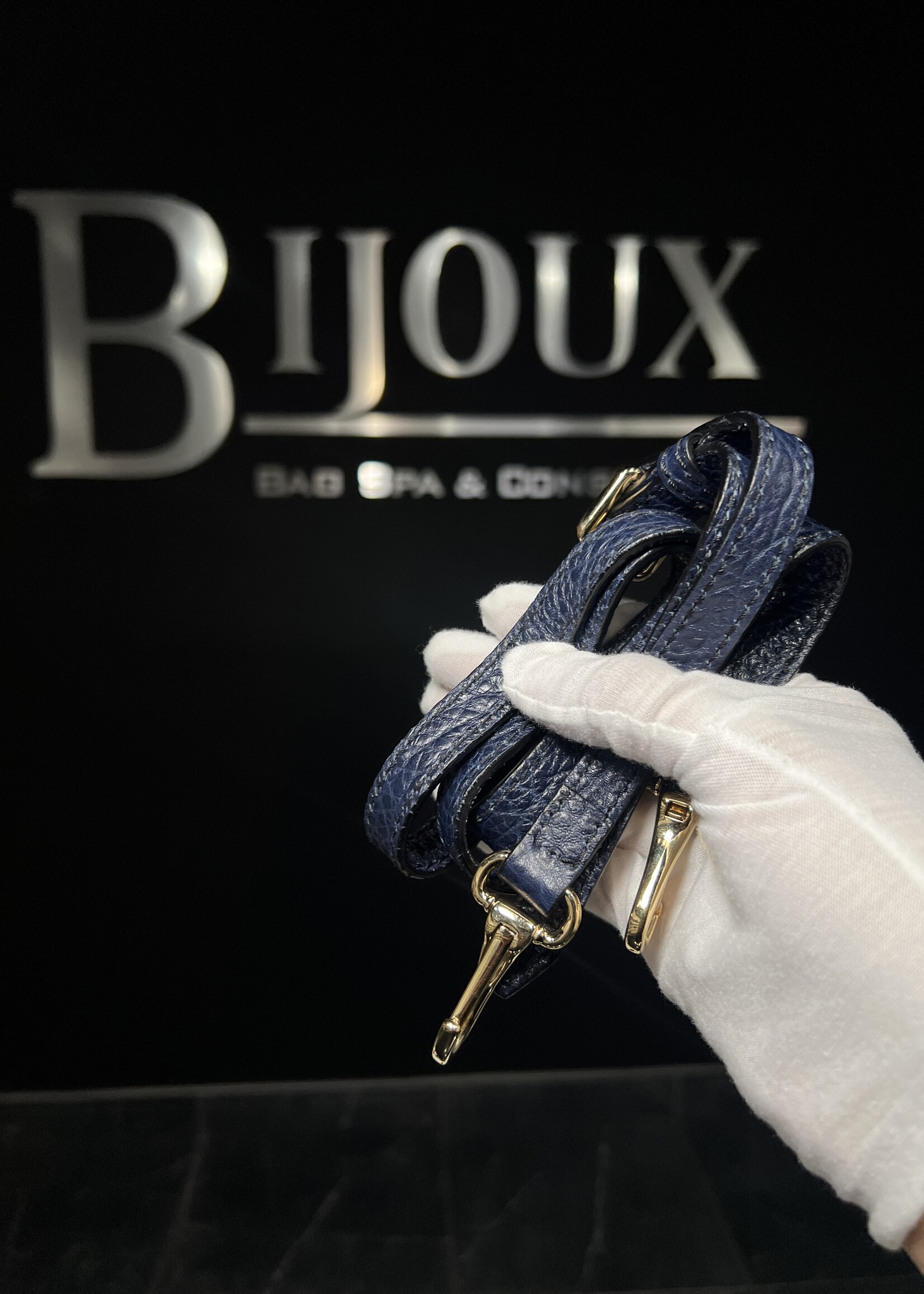 Burberry SOLD - Burberry Navy Orchard Satchel Small Bag