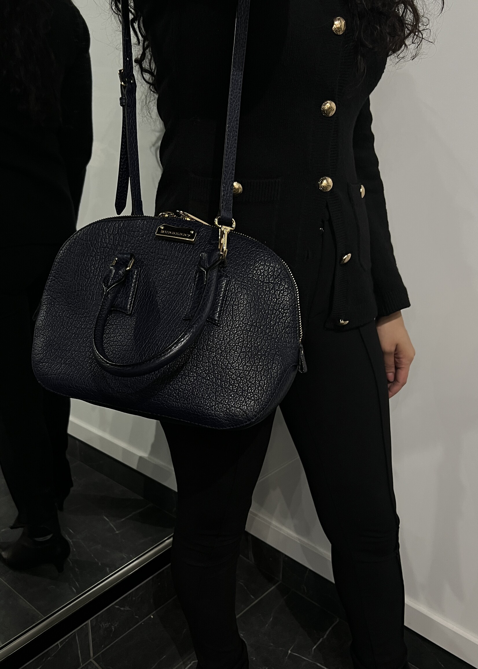 Burberry Burberry Navy Orchard Satchel Small Bag