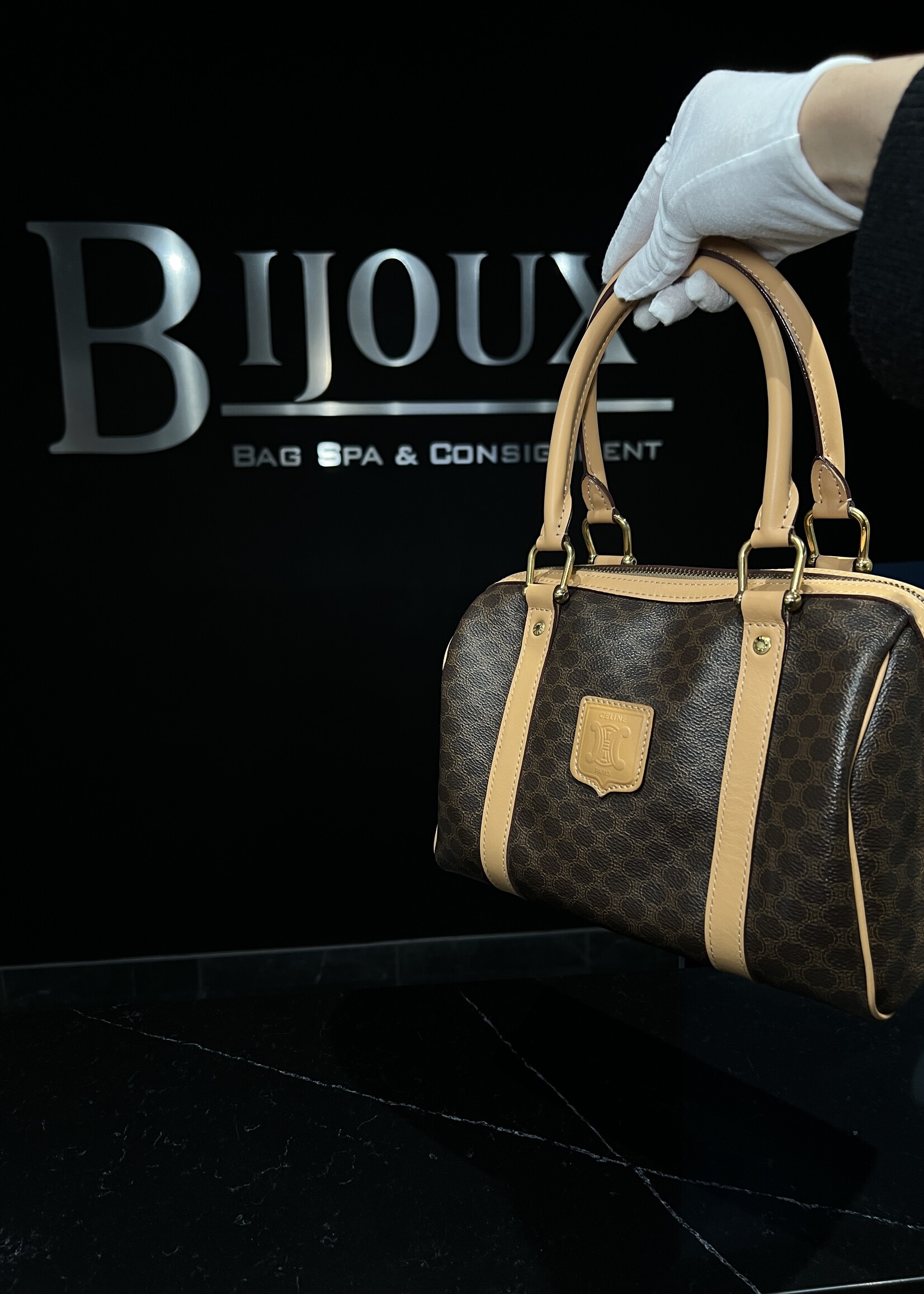 Celine Celine Brown Macadam Boston Bag