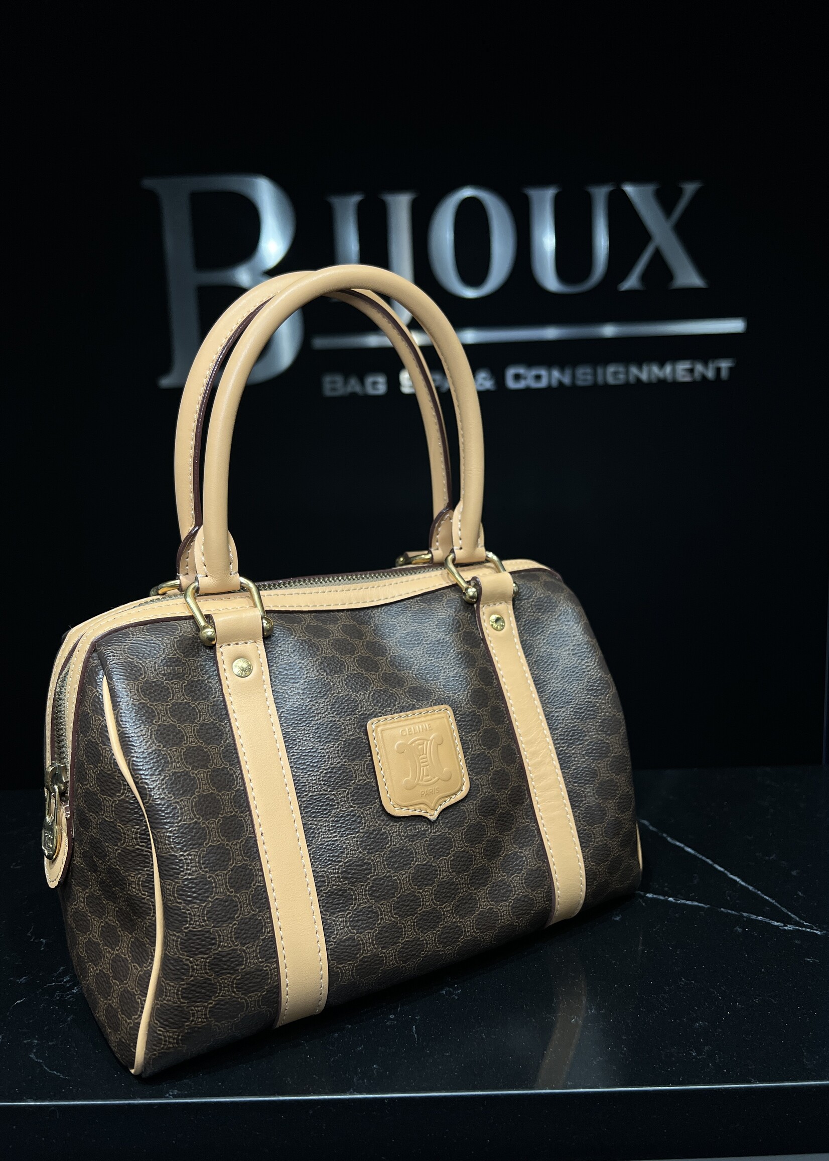 Celine Celine Brown Macadam Boston Bag