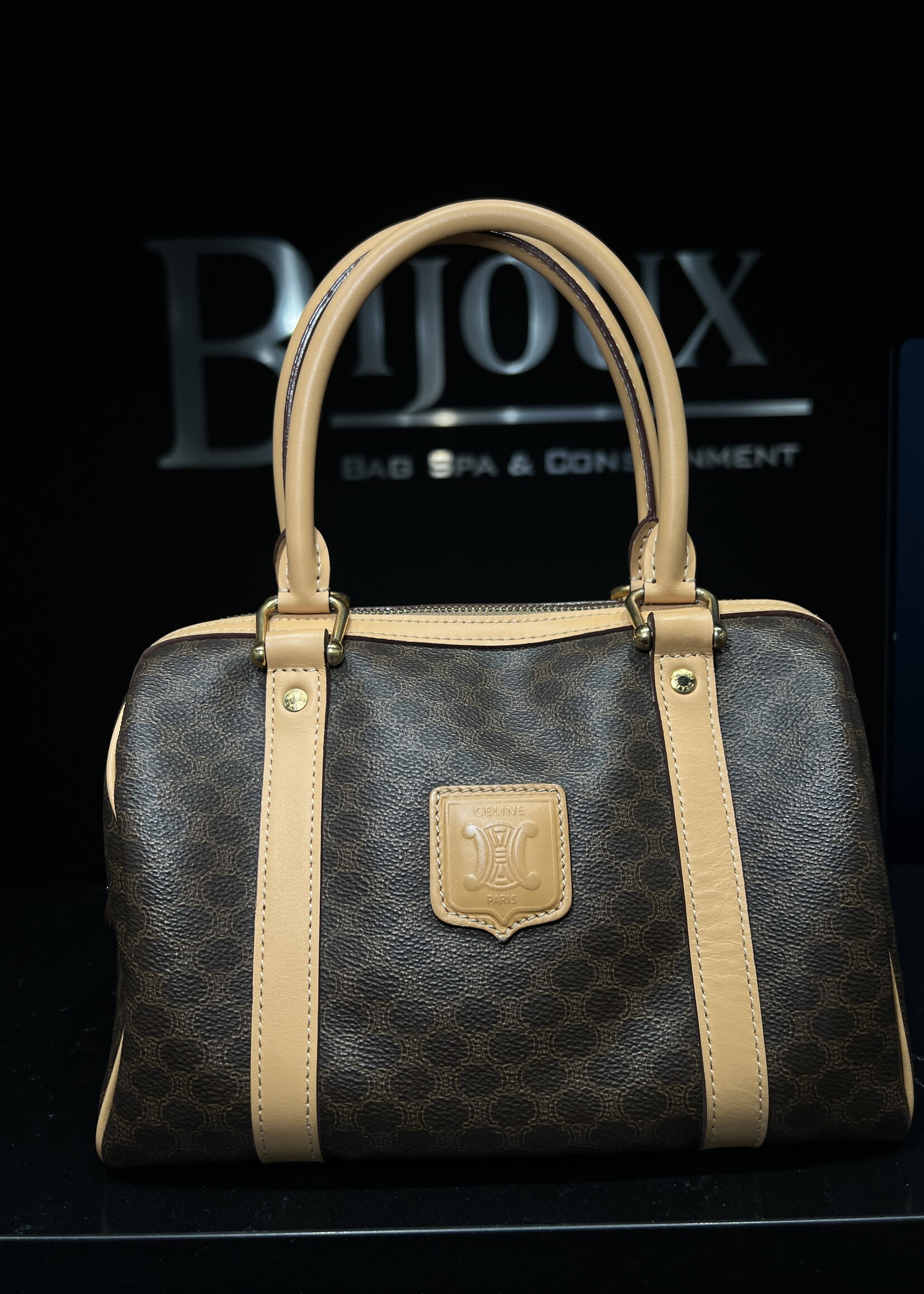 Celine Celine Brown Macadam Boston Bag