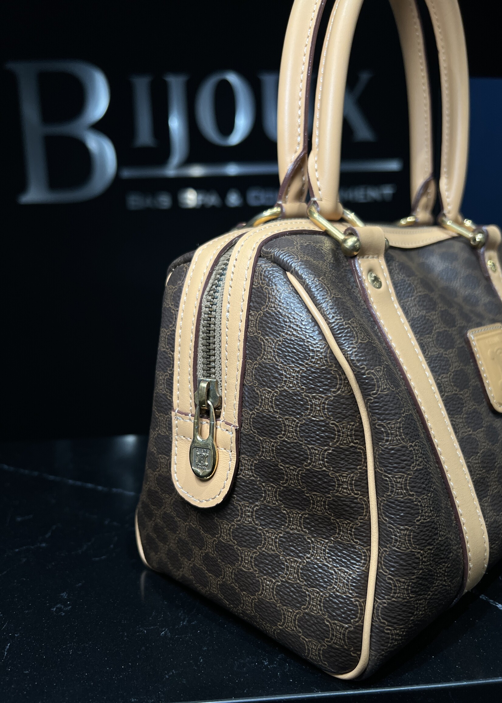 Celine Celine Brown Macadam Boston Bag