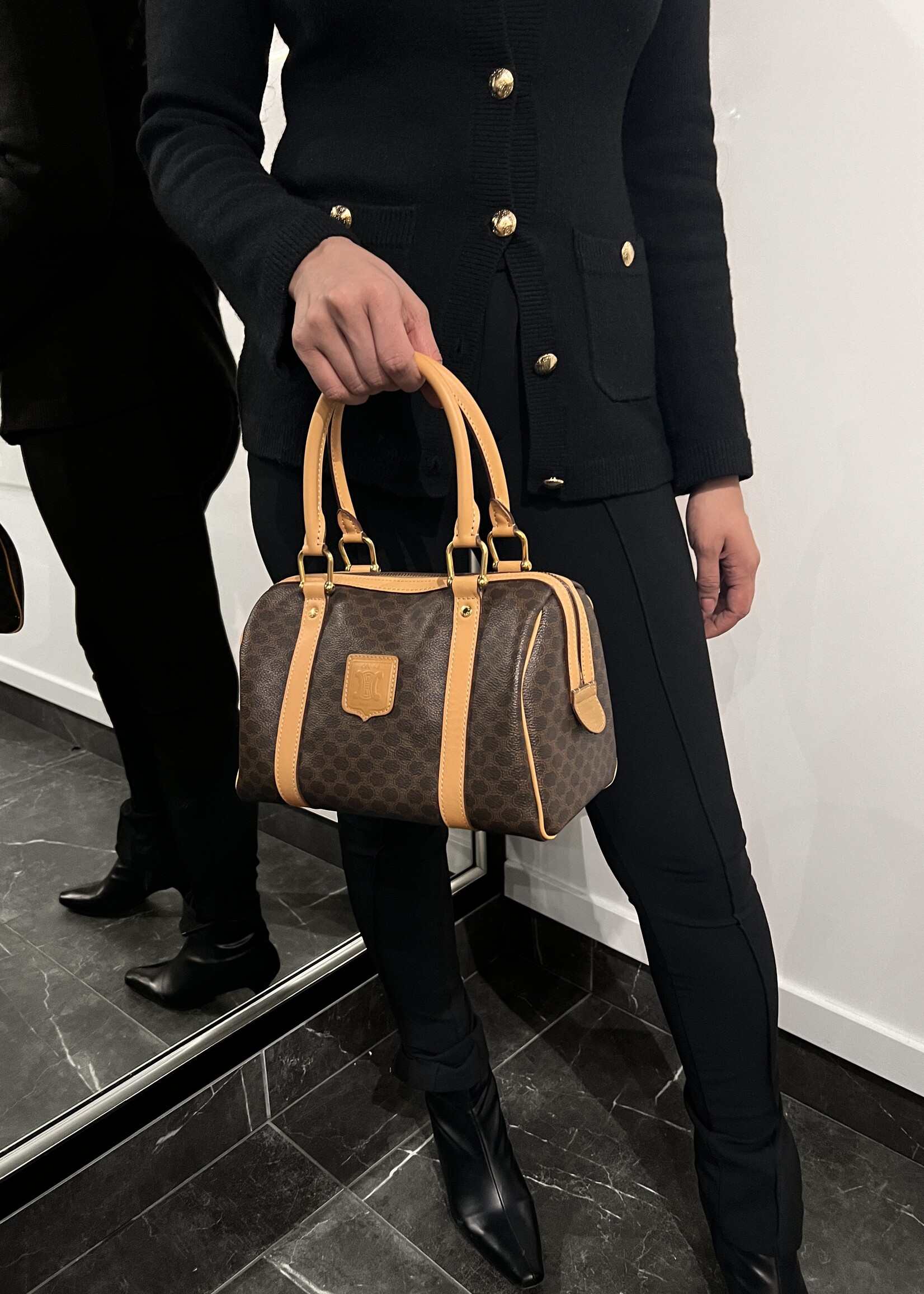 Celine Celine Brown Macadam Boston Bag