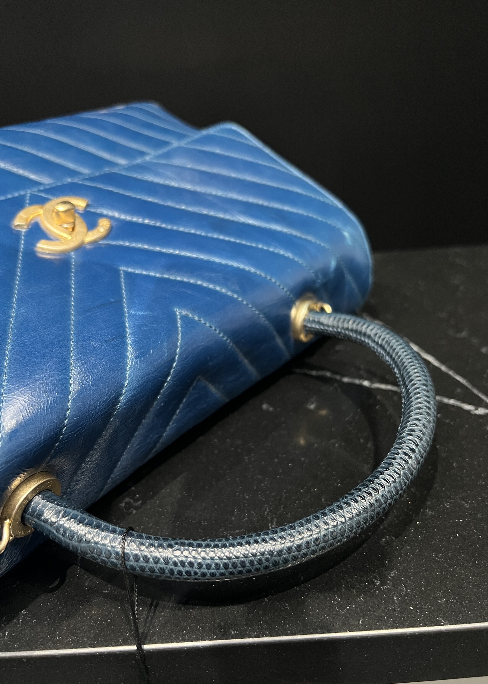 Chanel Chanel Large Lizard Top Handle