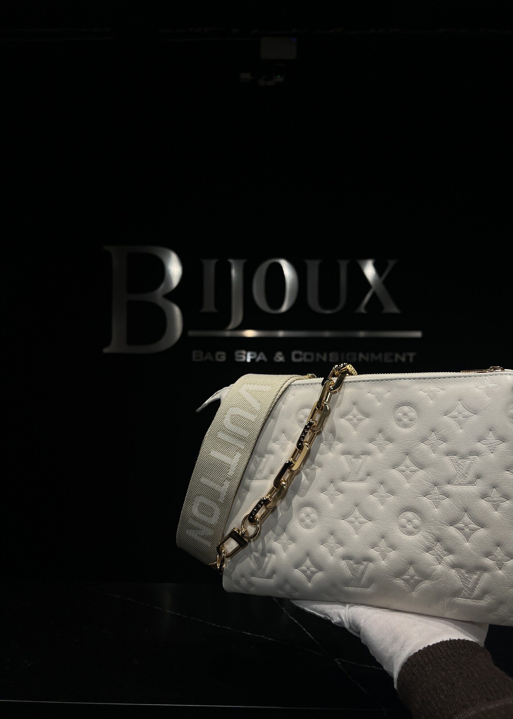 Louis Vuitton SOLD- Louis Vuitton Embossed Monogram Coussin PM