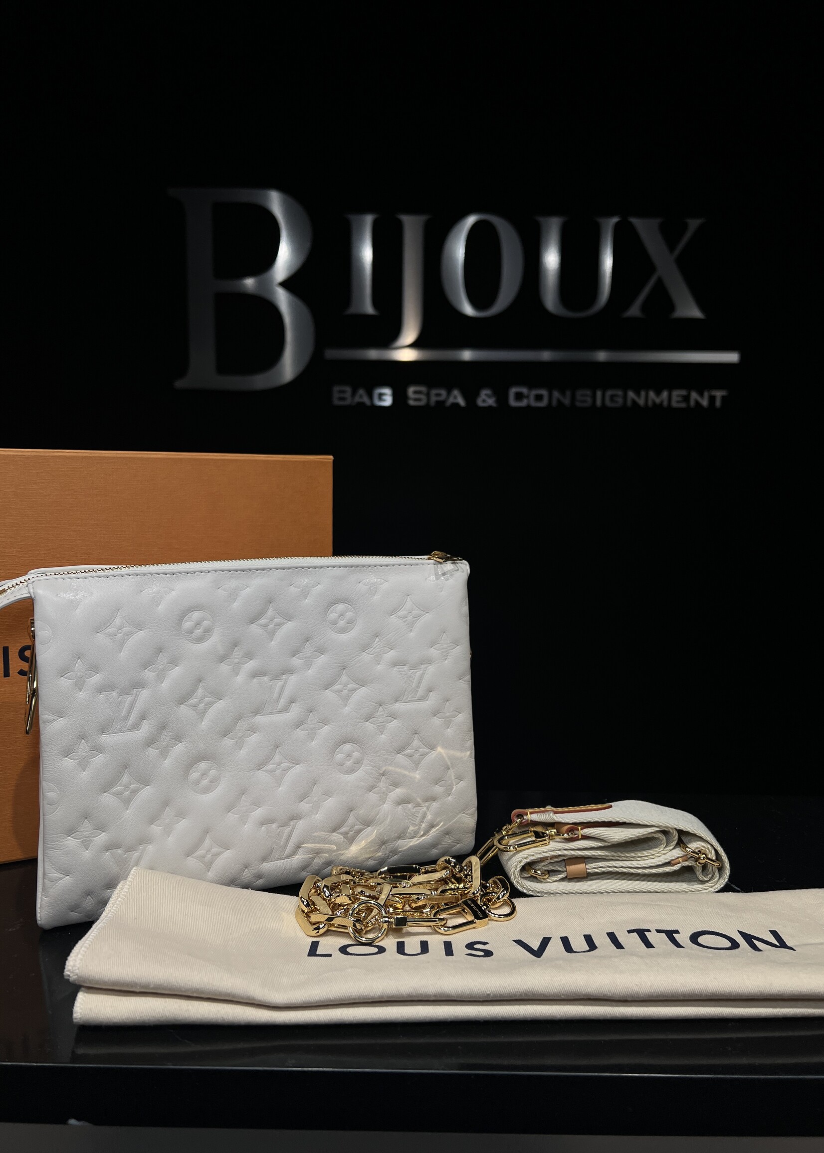 Louis Vuitton SOLD- Louis Vuitton Embossed Monogram Coussin PM