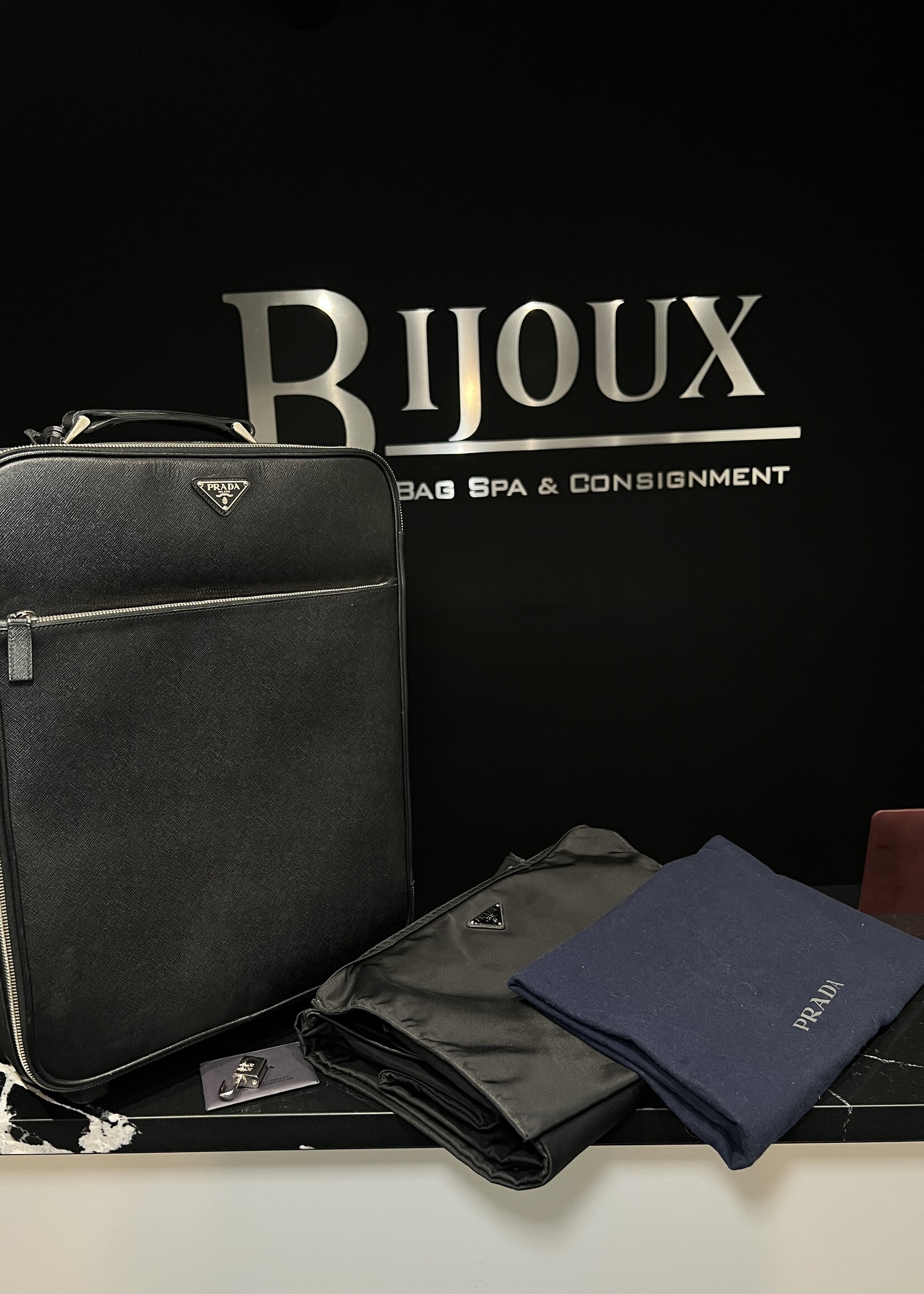 Prada SOLD - Prada Saffiano Leather Rolling Carry-On