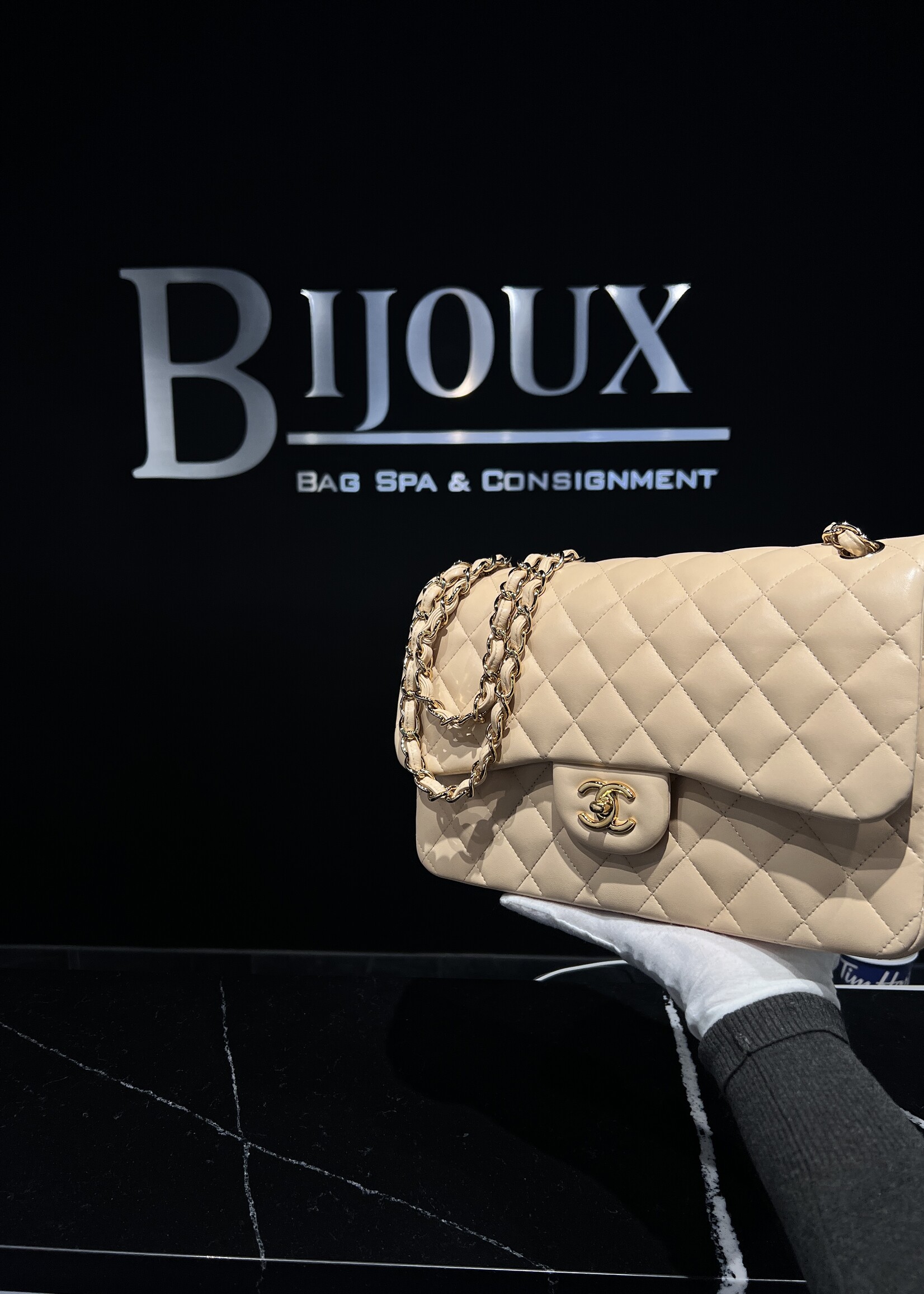 Chanel SOLD - Chanel Jumbo 19 Series Beige Lambskin