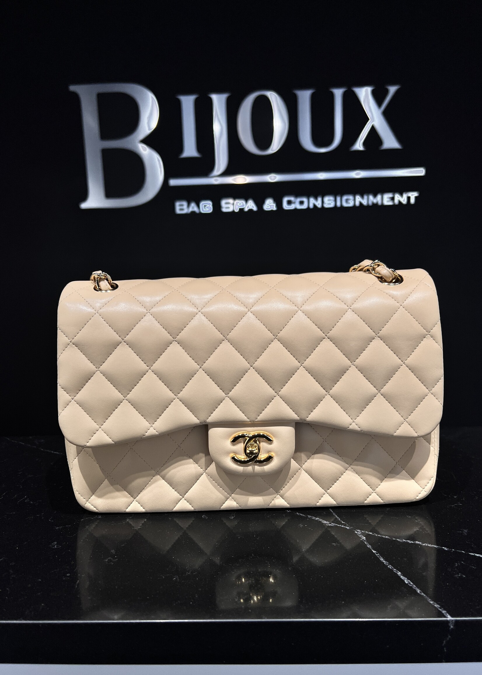 Chanel SOLD - Chanel Jumbo 19 Series Beige Lambskin