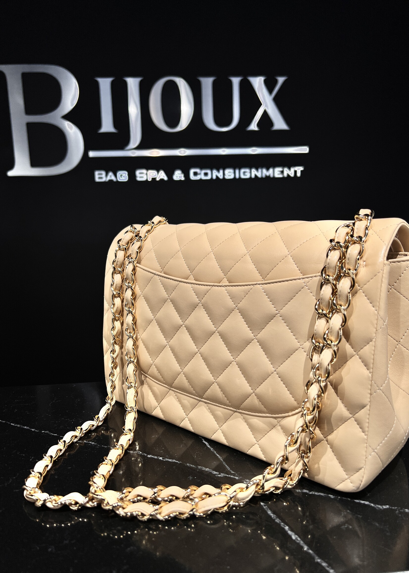 Chanel SOLD - Chanel Jumbo 19 Series Beige Lambskin