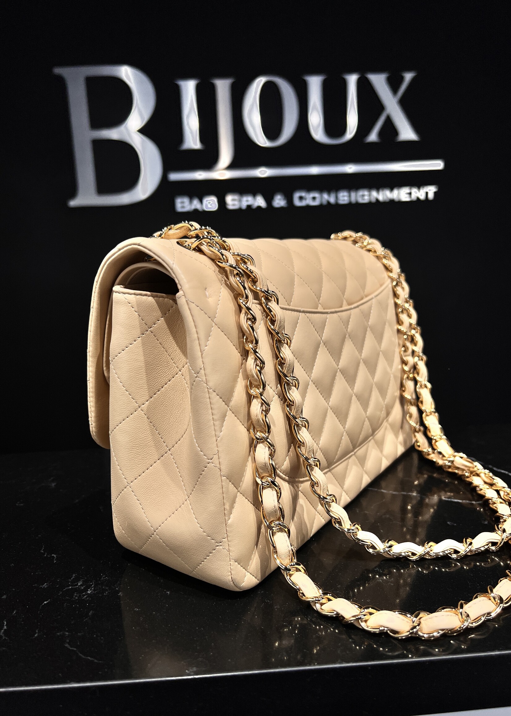 Chanel SOLD - Chanel Jumbo 19 Series Beige Lambskin