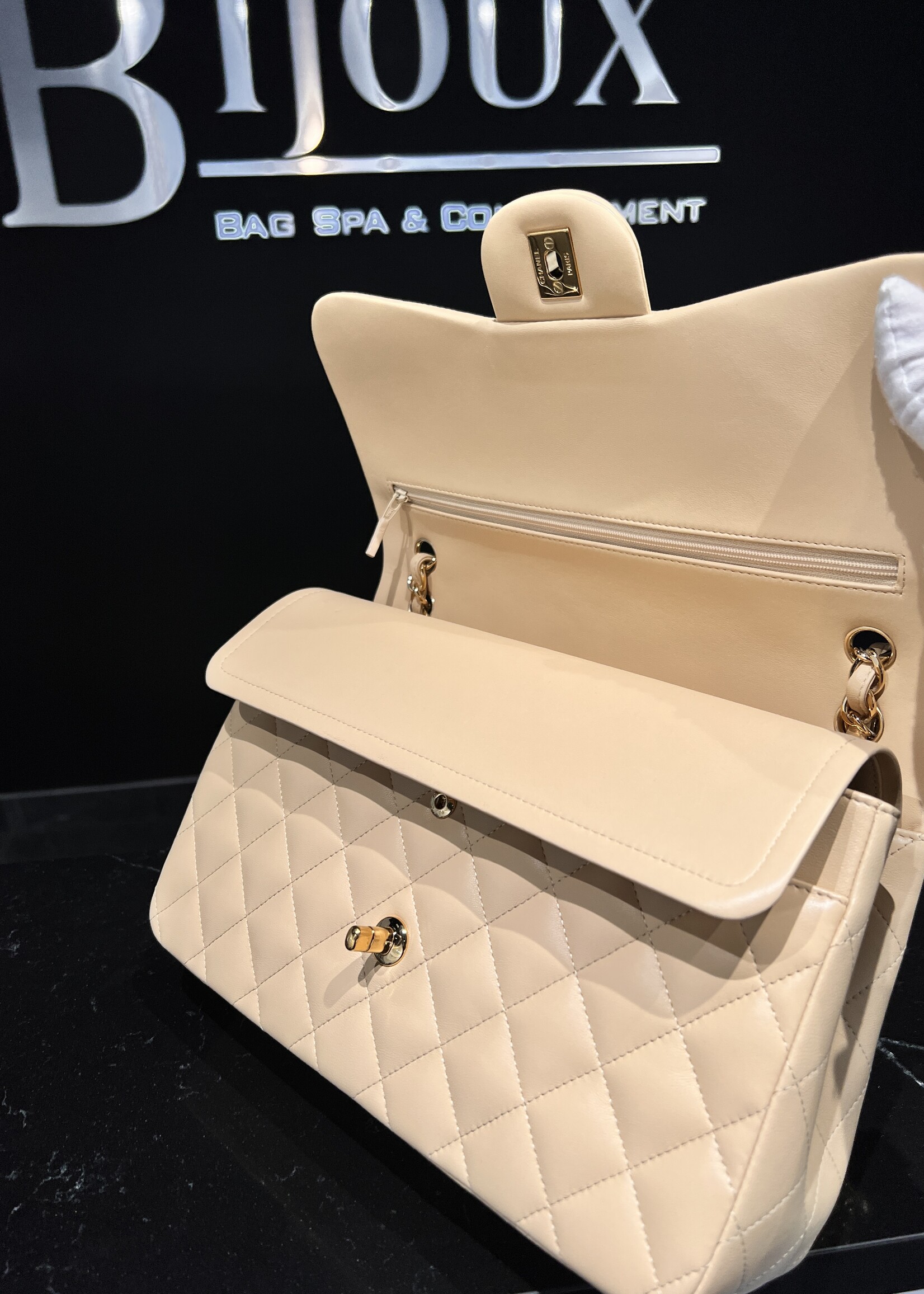 Chanel SOLD - Chanel Jumbo 19 Series Beige Lambskin