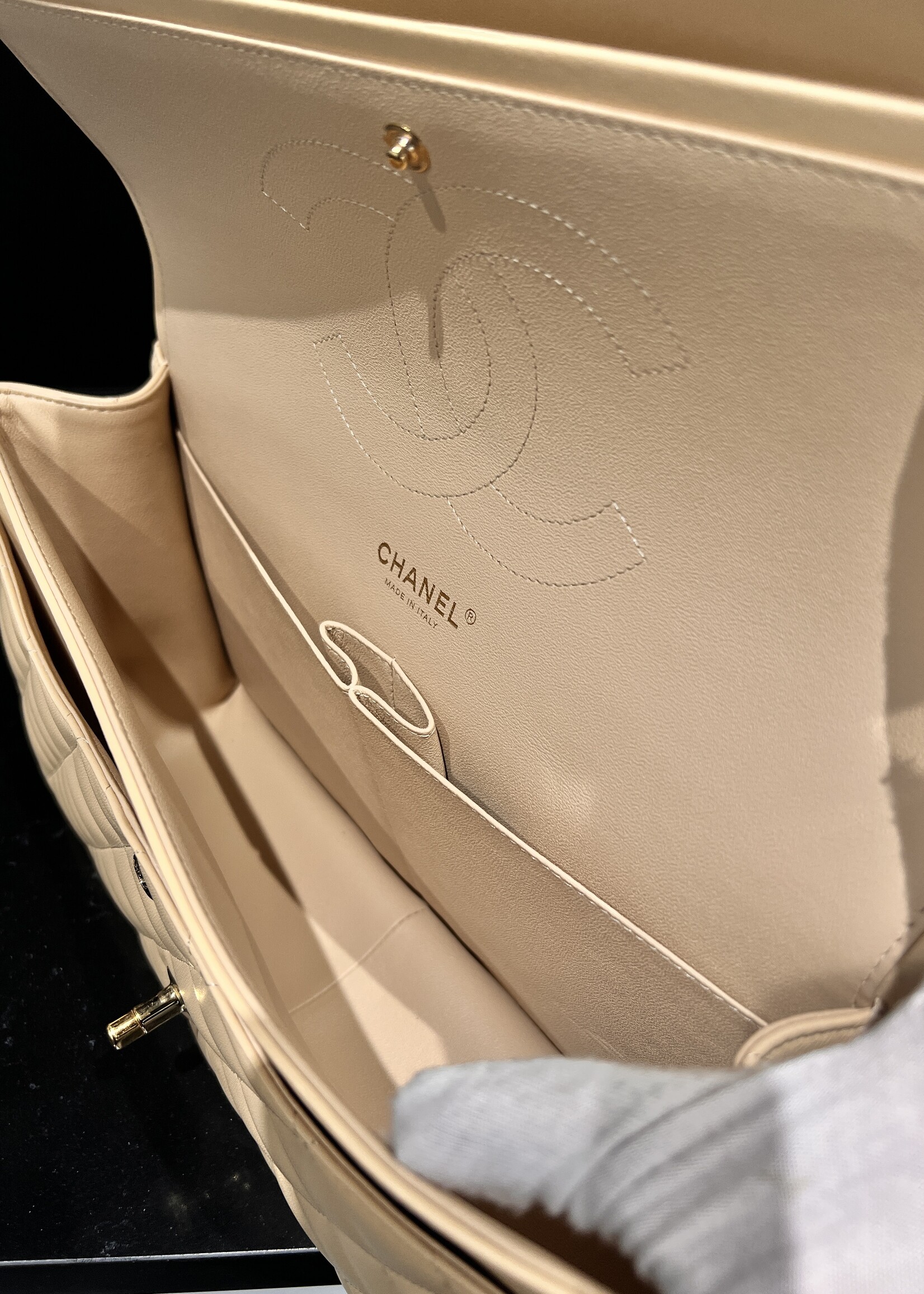 Chanel SOLD - Chanel Jumbo 19 Series Beige Lambskin