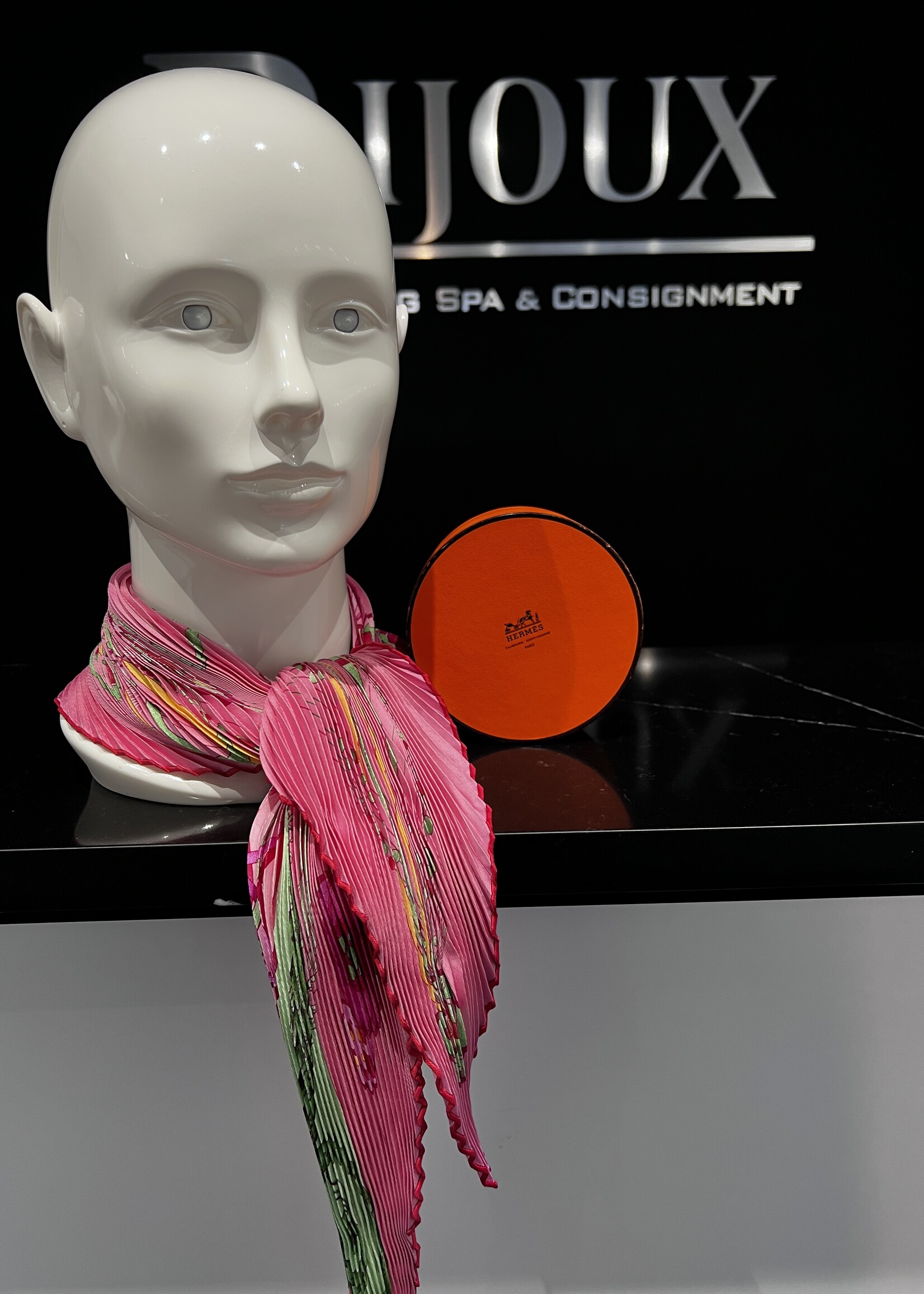 Hermes Hermes Pleated Pink Scarf