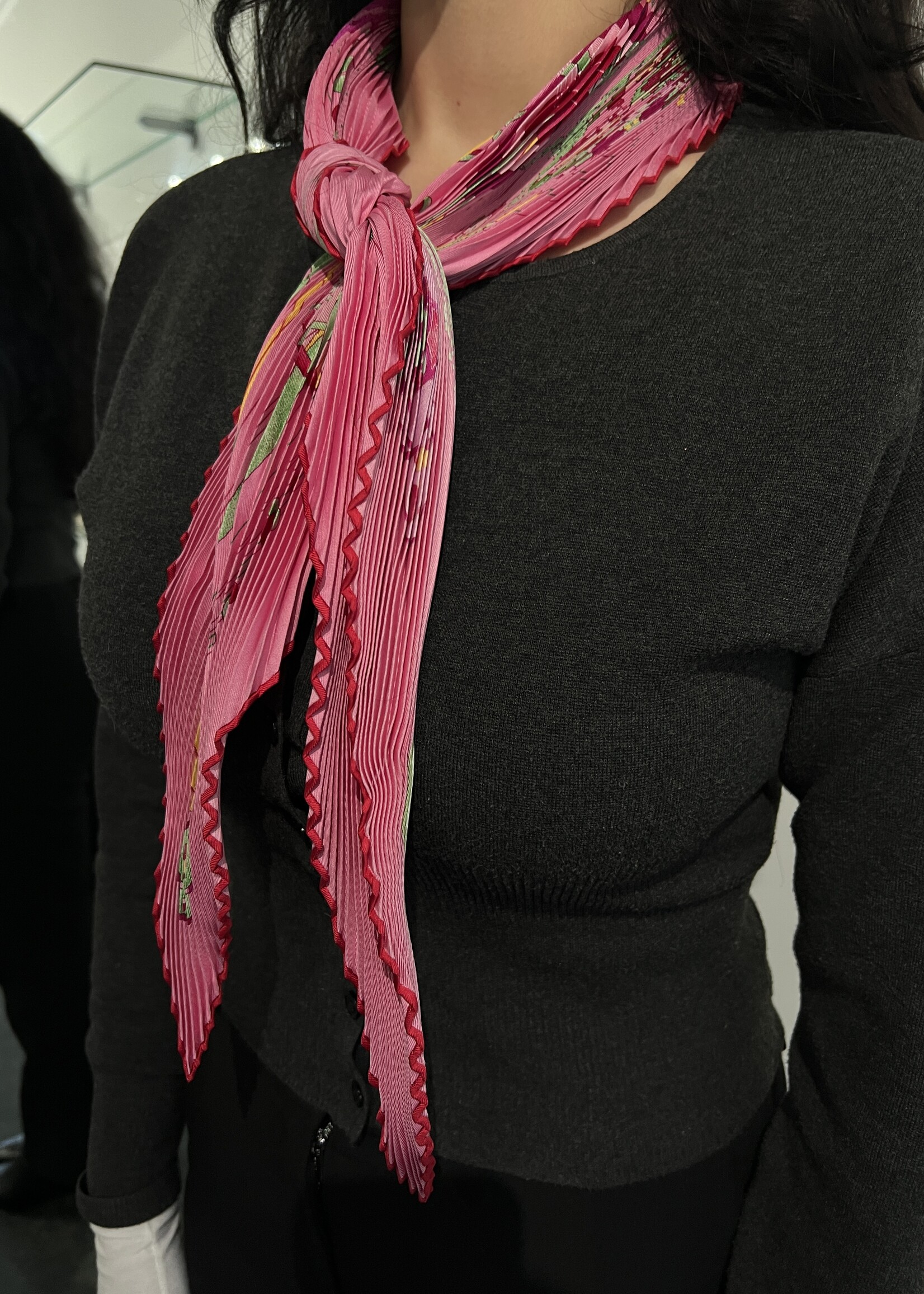 Hermes Hermes Pleated Pink Scarf