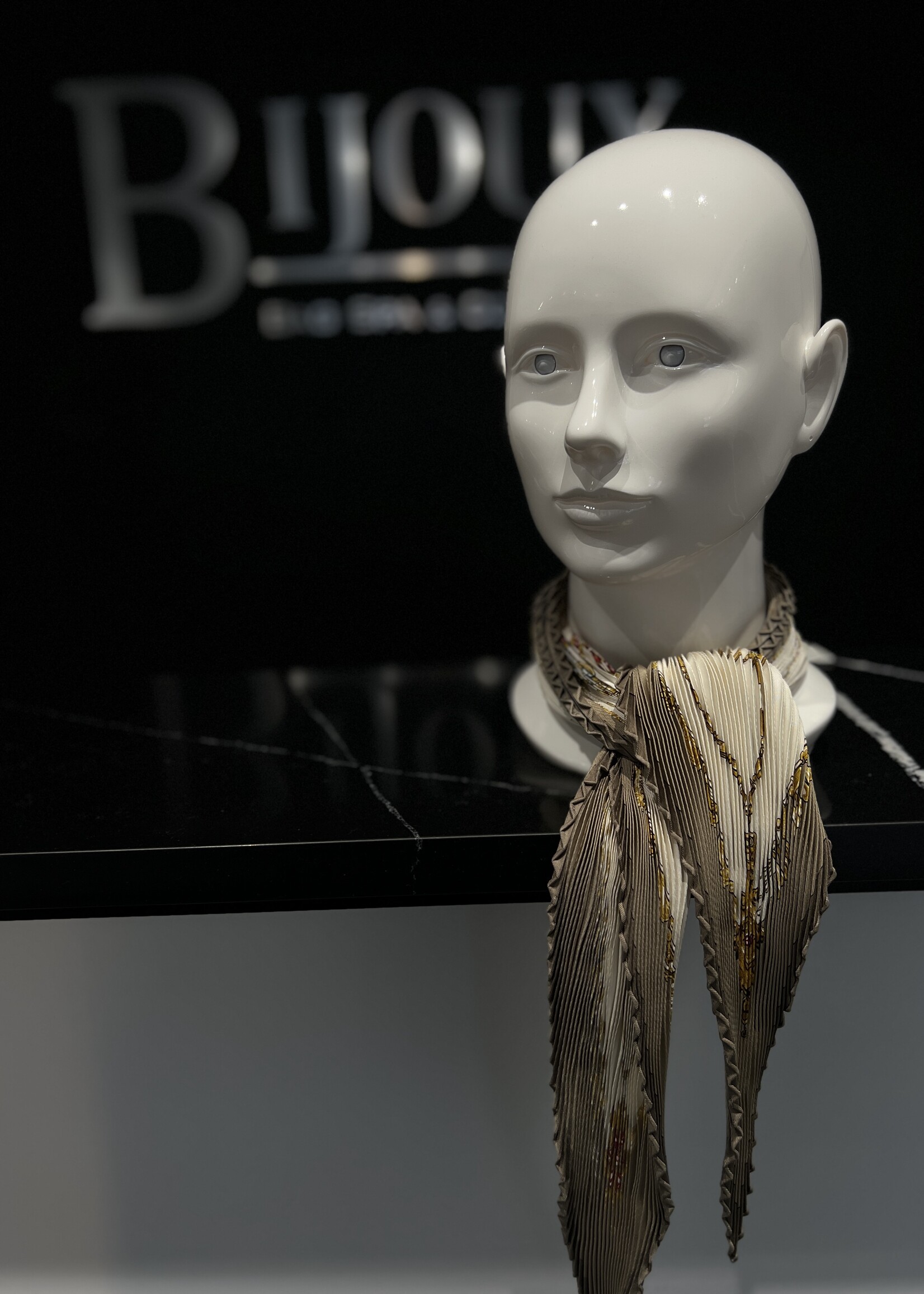 Hermes SOLD- Hermes Pleated Beige Scarf