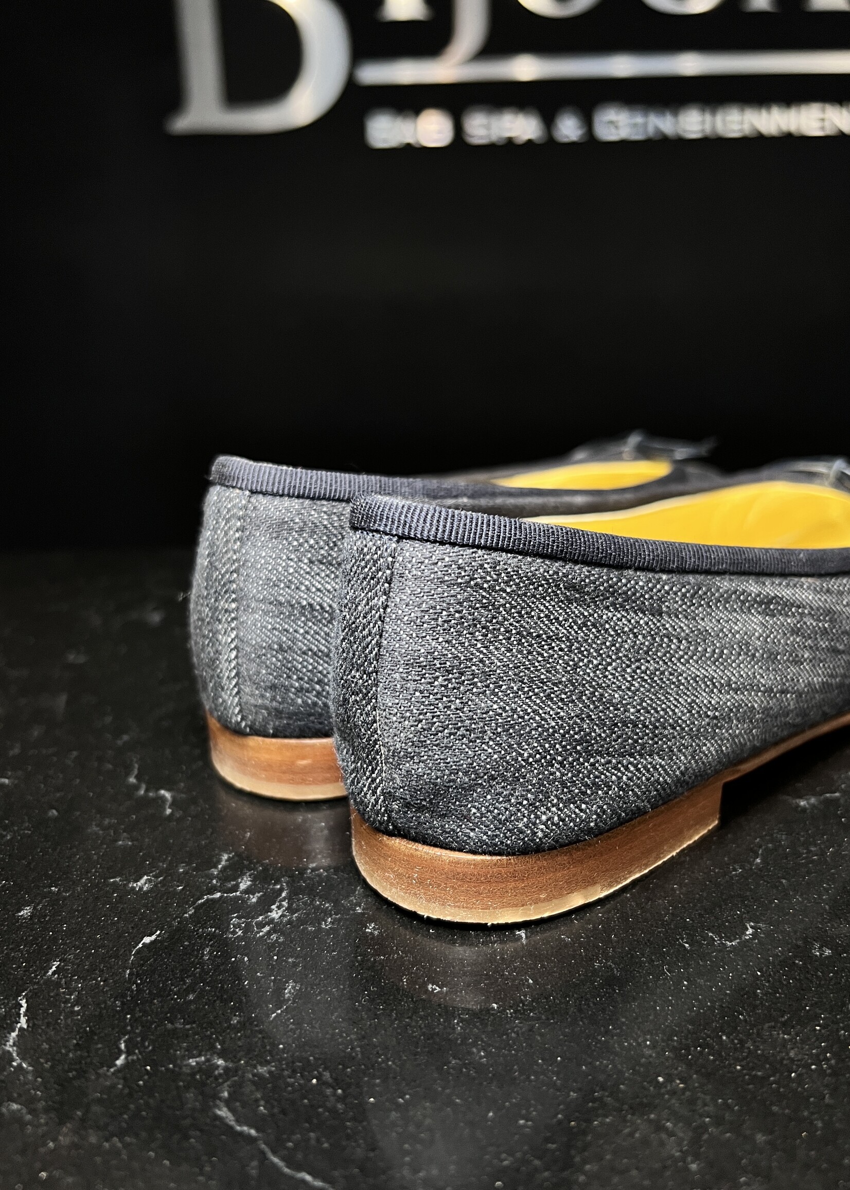 Chanel SOLD- Chanel Blue Denim Ballet Flats 40