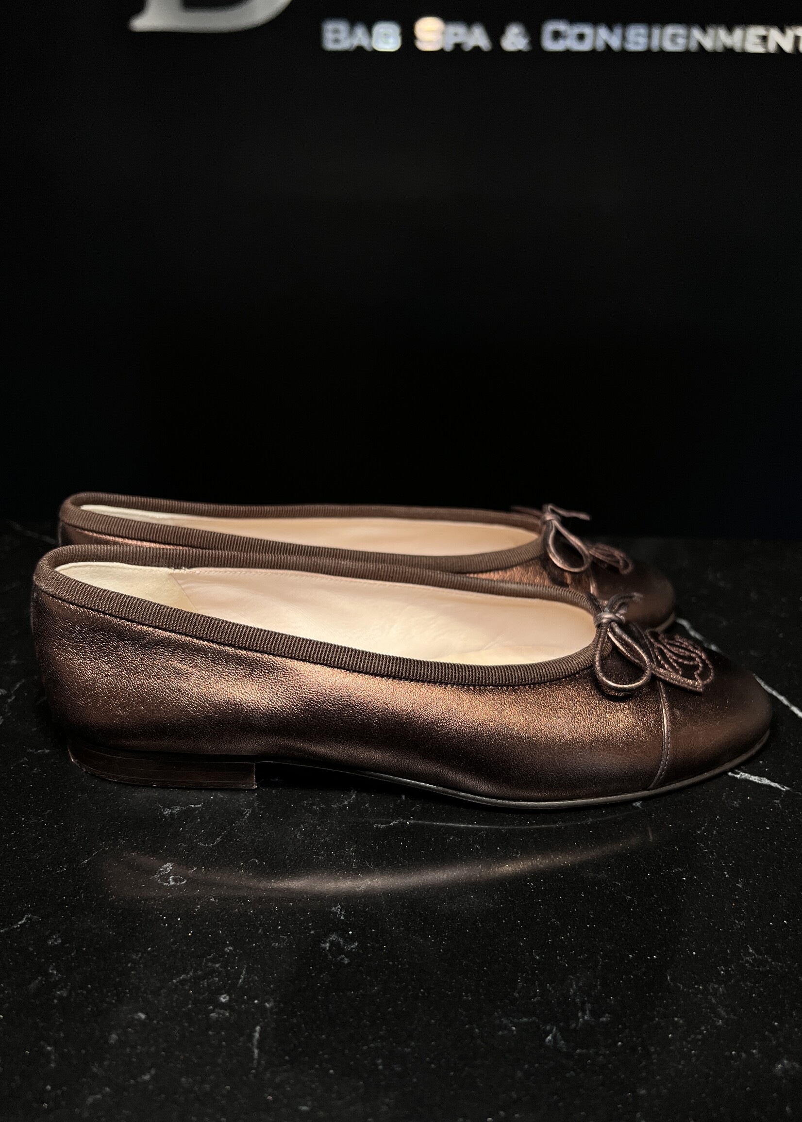 Chanel Chanel Bronze Ballet Flats 35.5