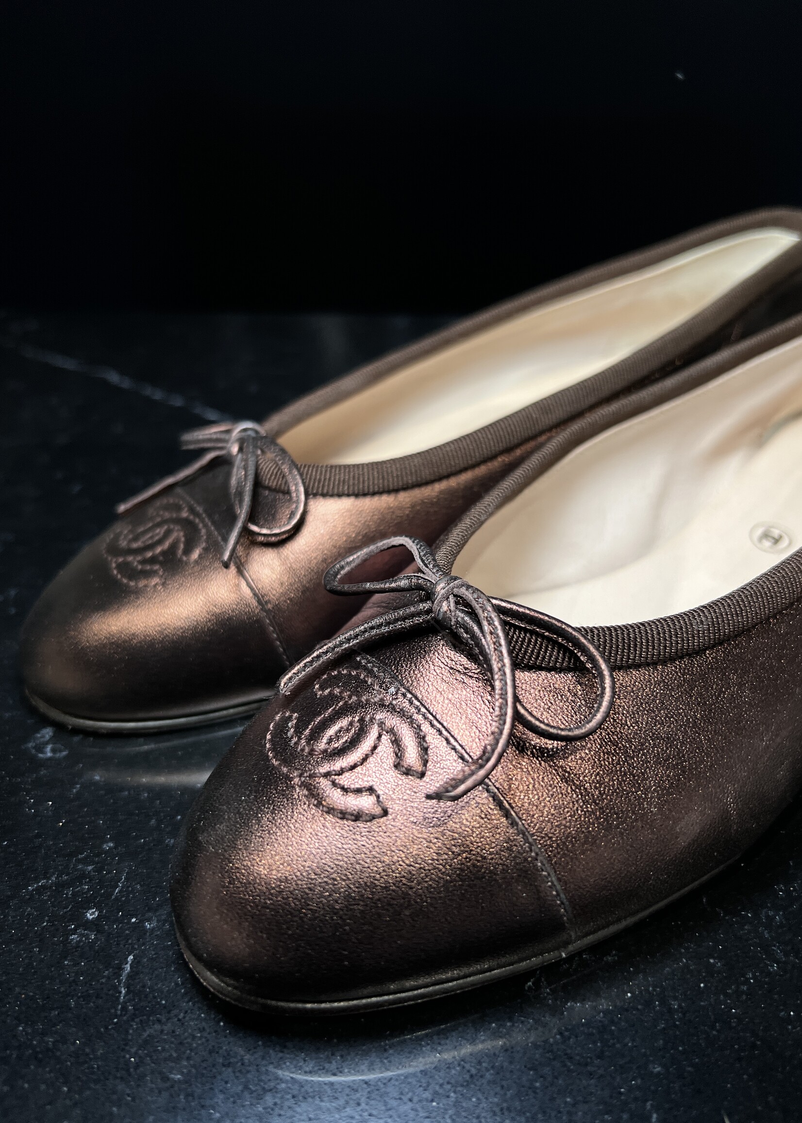 Chanel Chanel Bronze Ballet Flats 35.5
