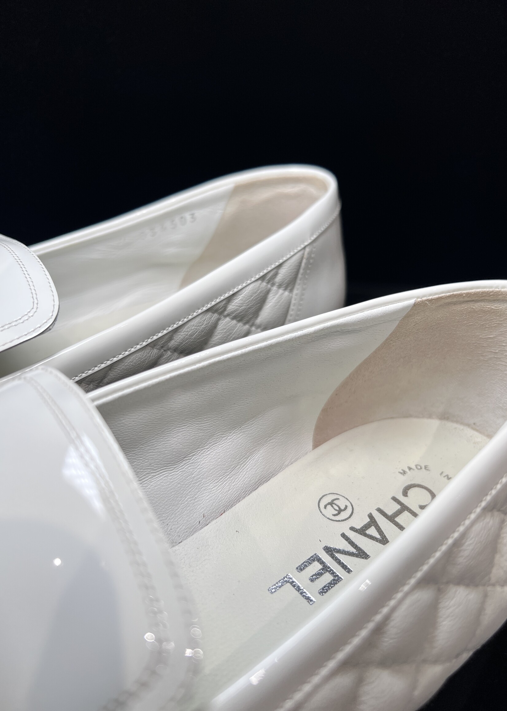 Chanel Chanel White Quilted Loafers 40