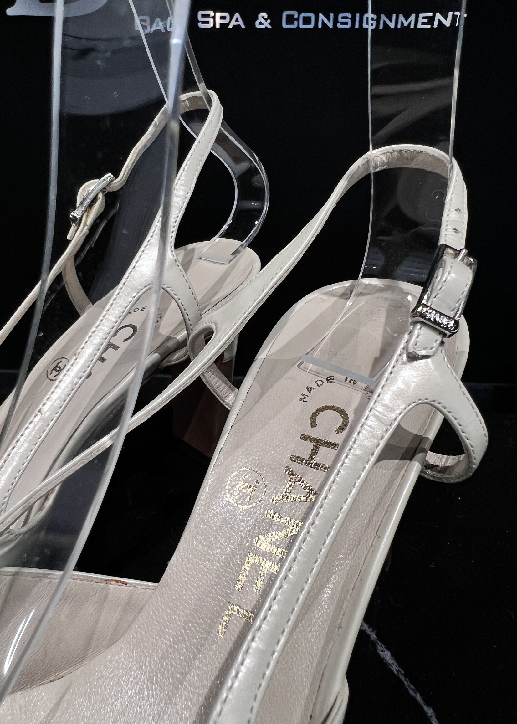 Chanel SOLD - Chanel Slingback Cream 36