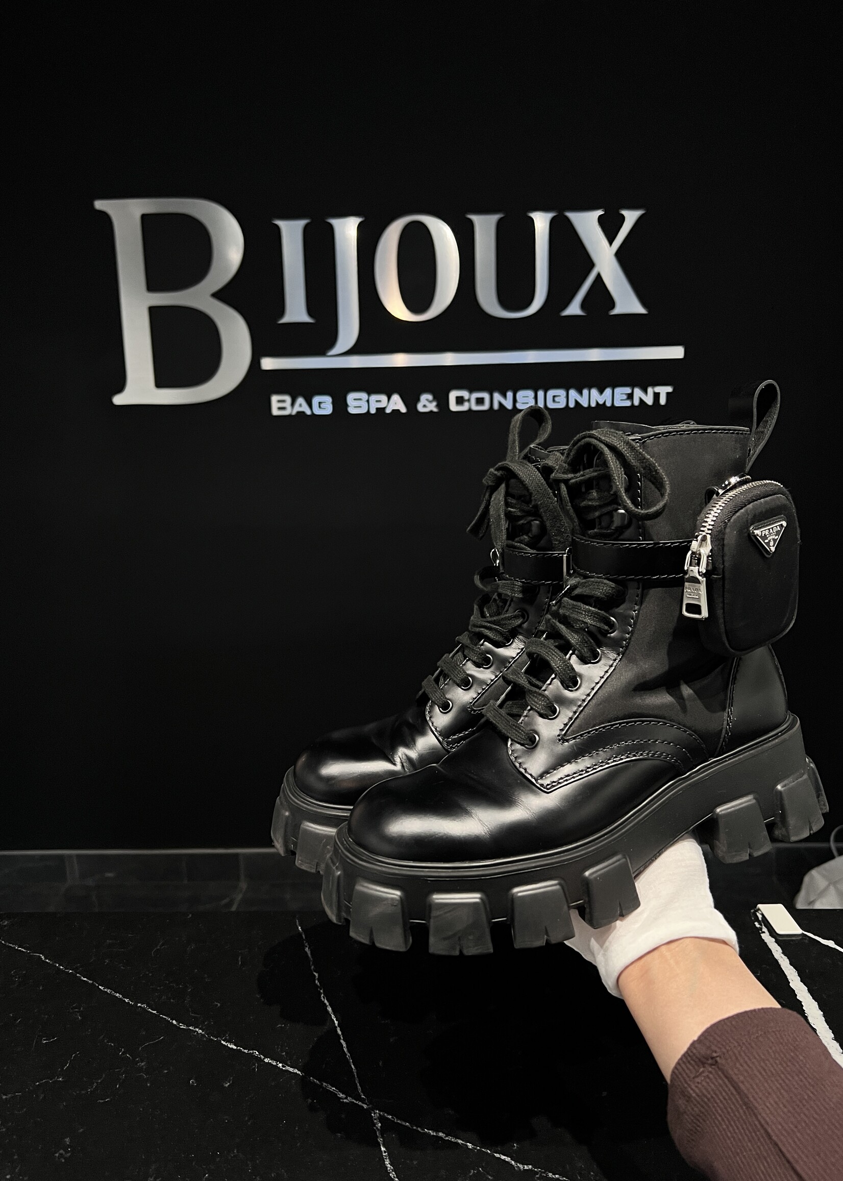 Prada Prada Monolith With Pouch  Boots 6.5M/9W