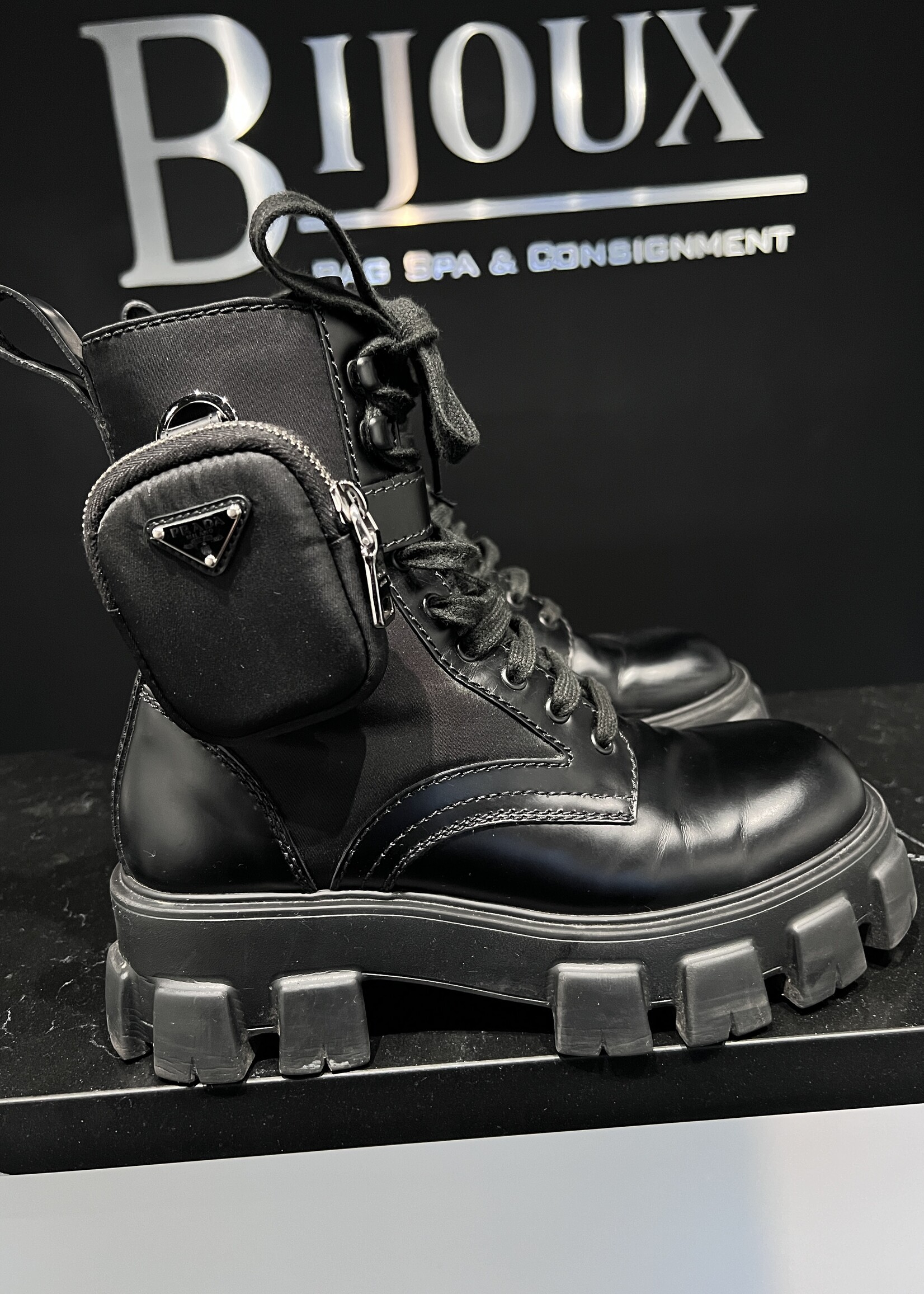 Prada Prada Monolith With Pouch  Boots 6.5M/9W