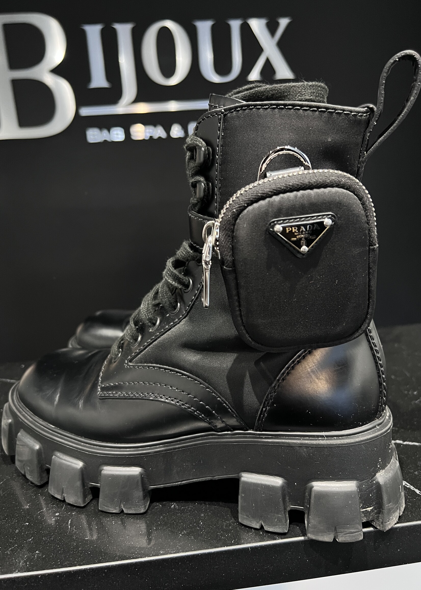 Prada Prada Monolith With Pouch  Boots 6.5M/9W