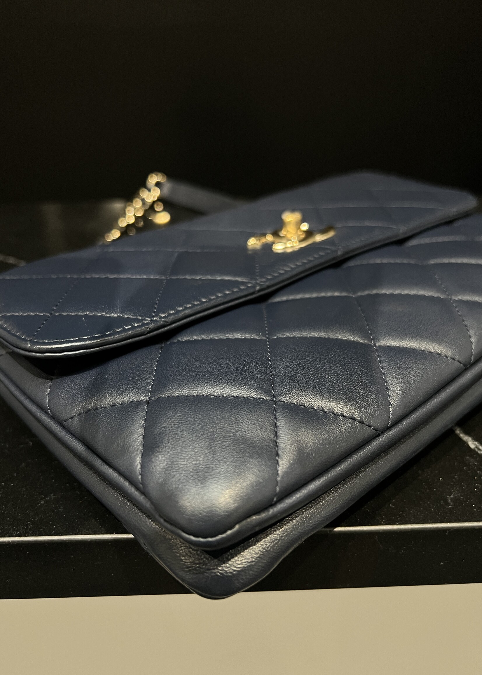 Chanel SOLD- Chanel Trendy Navy Medium Flap Bag