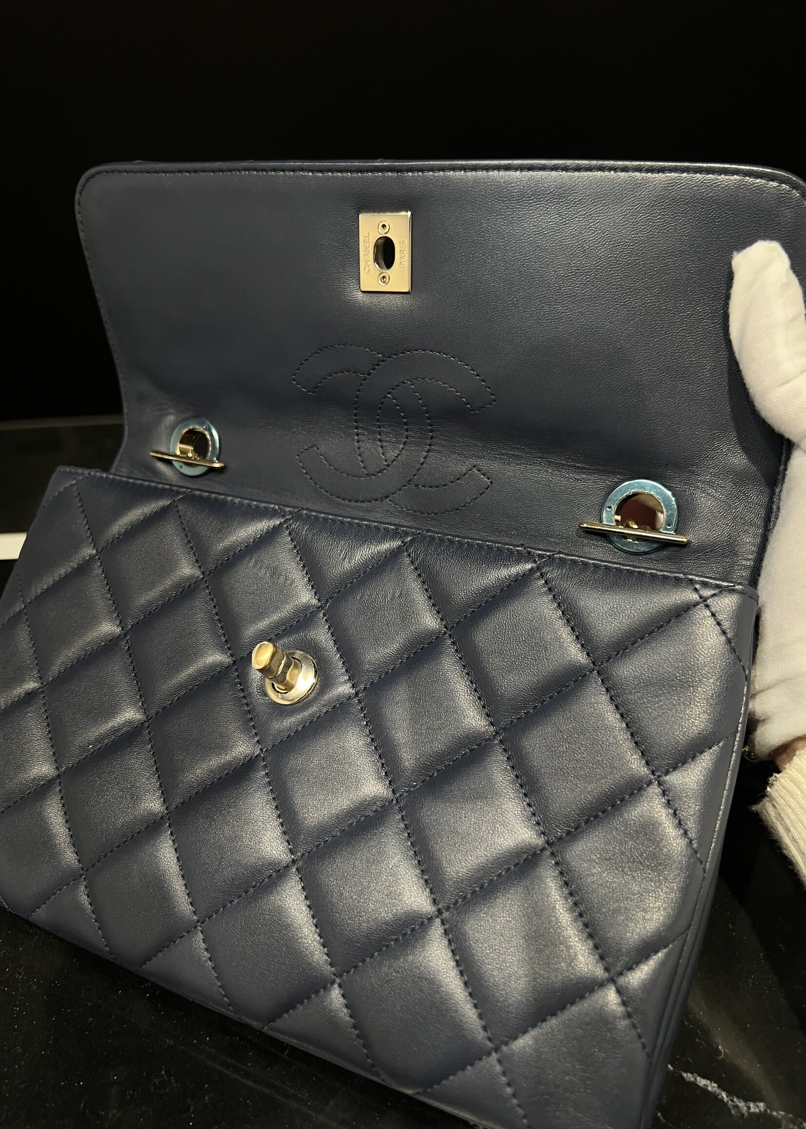 Chanel SOLD- Chanel Trendy Navy Medium Flap Bag
