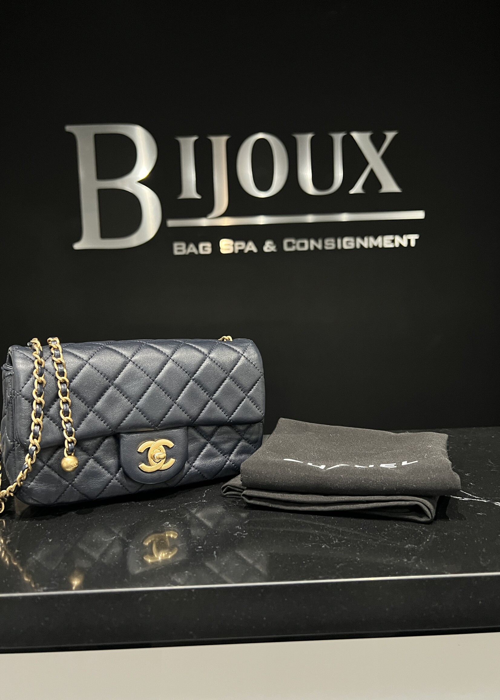 Chanel SOLD - Chanel Mini Flap Navy Pearl