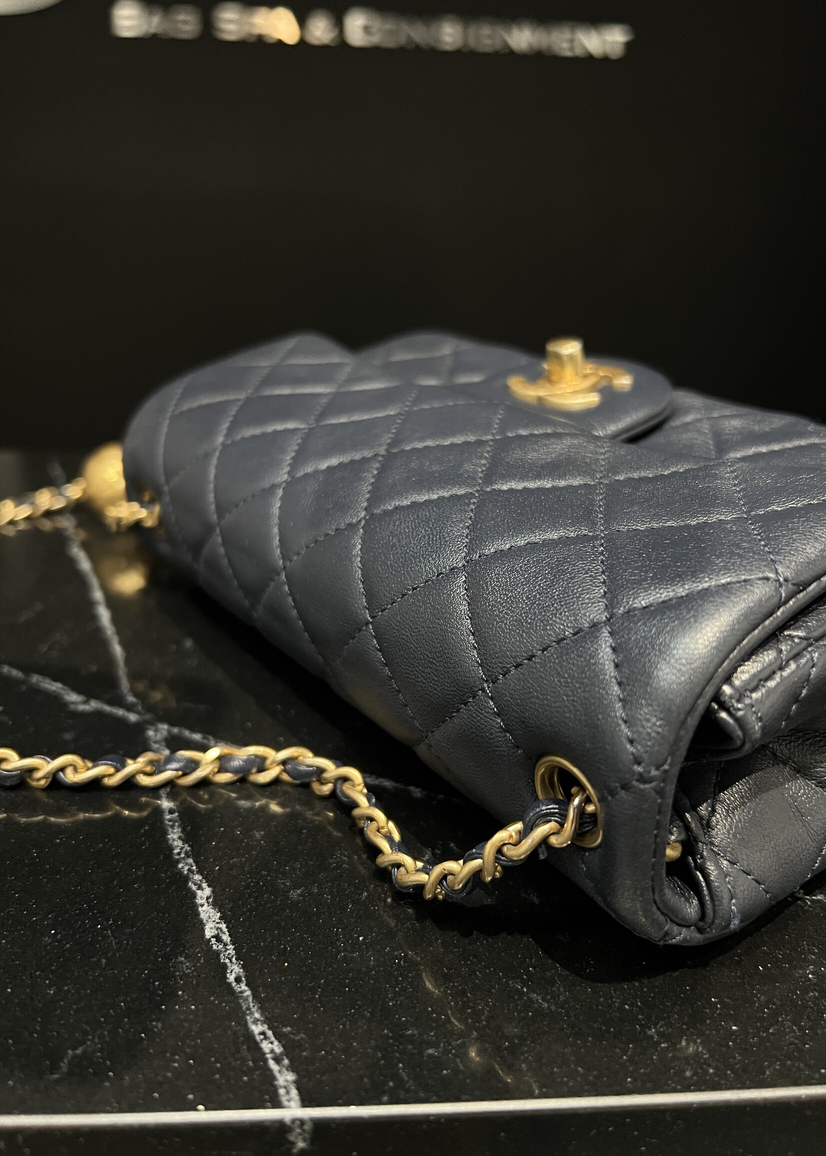 Chanel SOLD - Chanel Mini Flap Navy Pearl