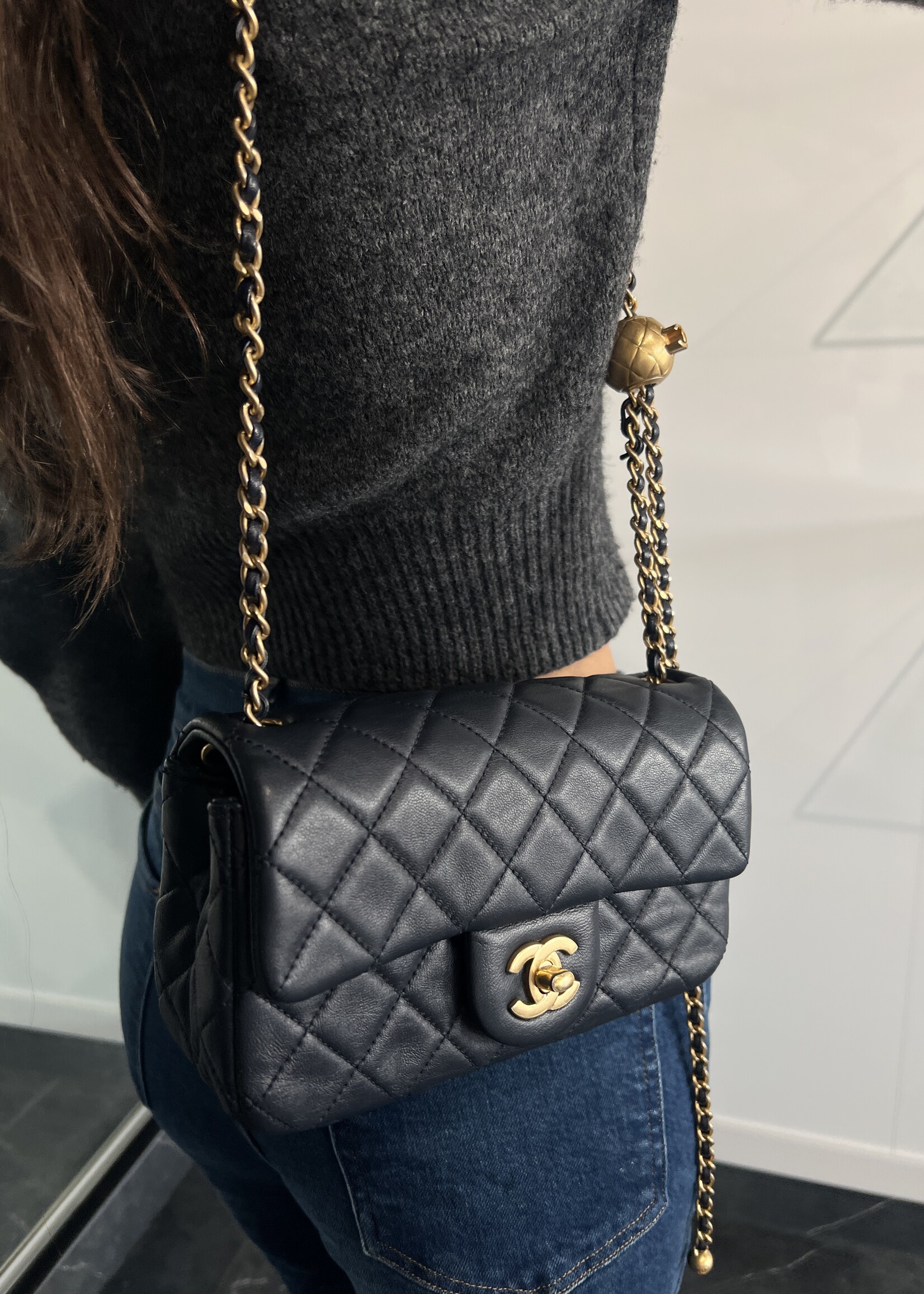 Chanel SOLD - Chanel Mini Flap Navy Pearl