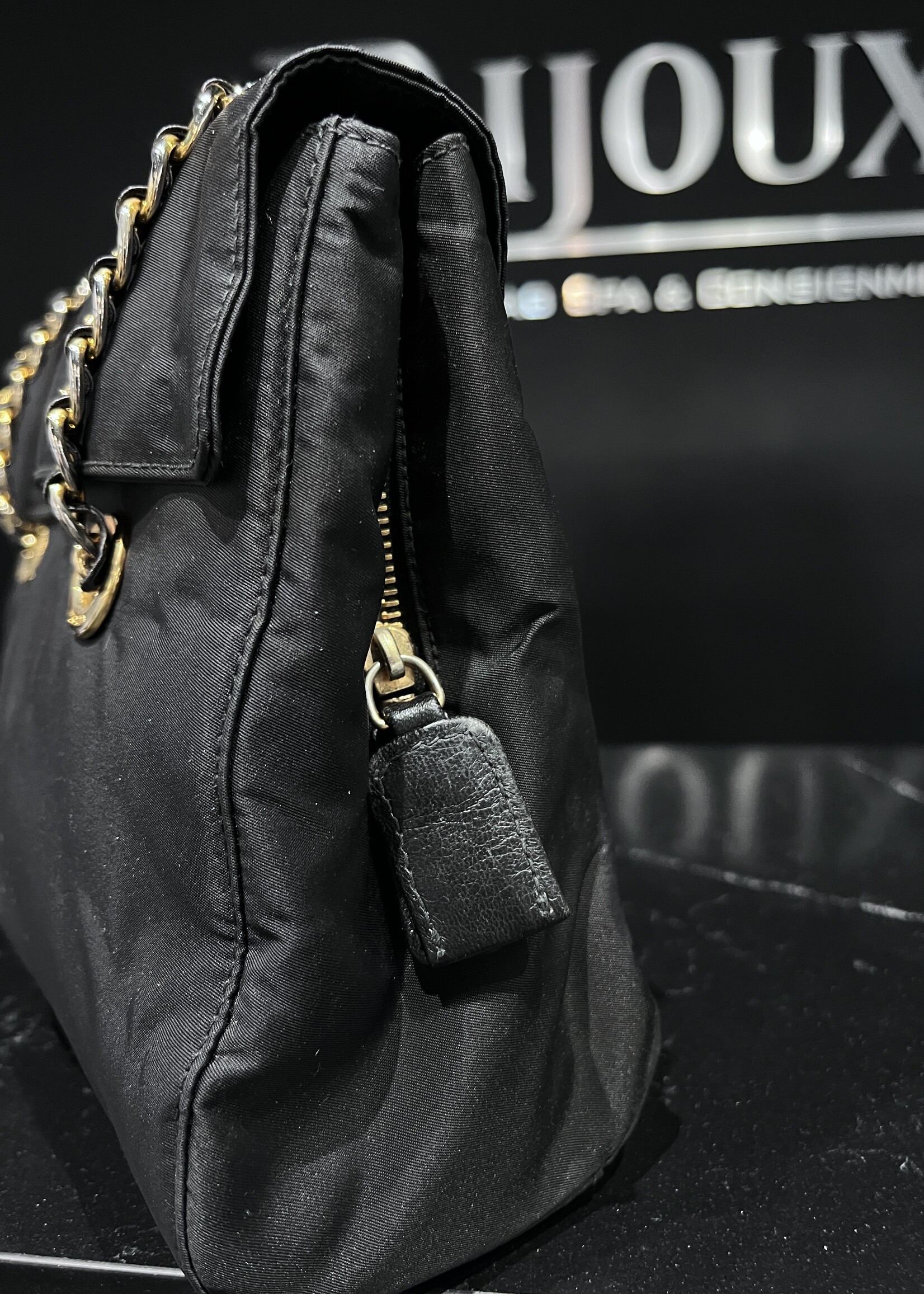Prada Prada Tessuto Nylon Chain Shoulder Bag