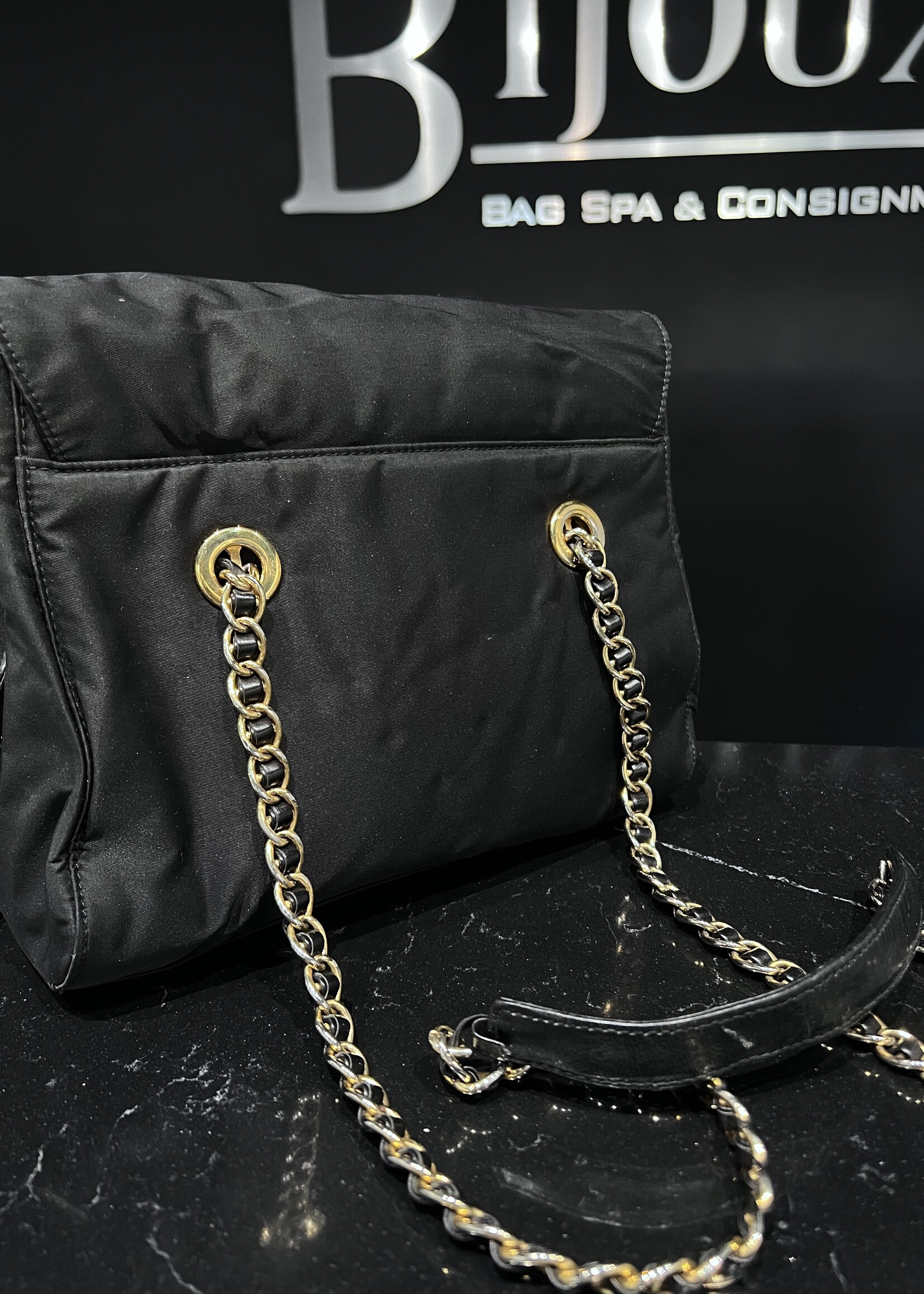 Prada Prada Tessuto Nylon Chain Shoulder Bag