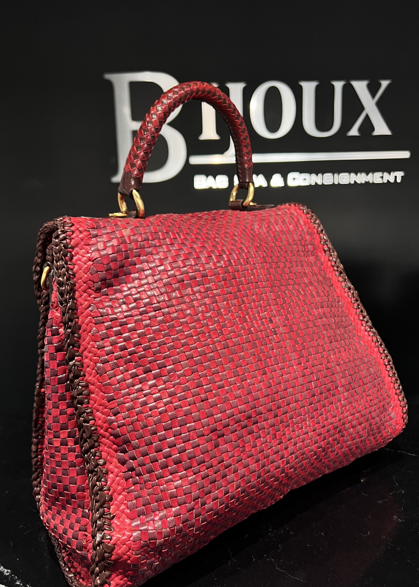 Prada SOLD - Prada Red Woven Tote