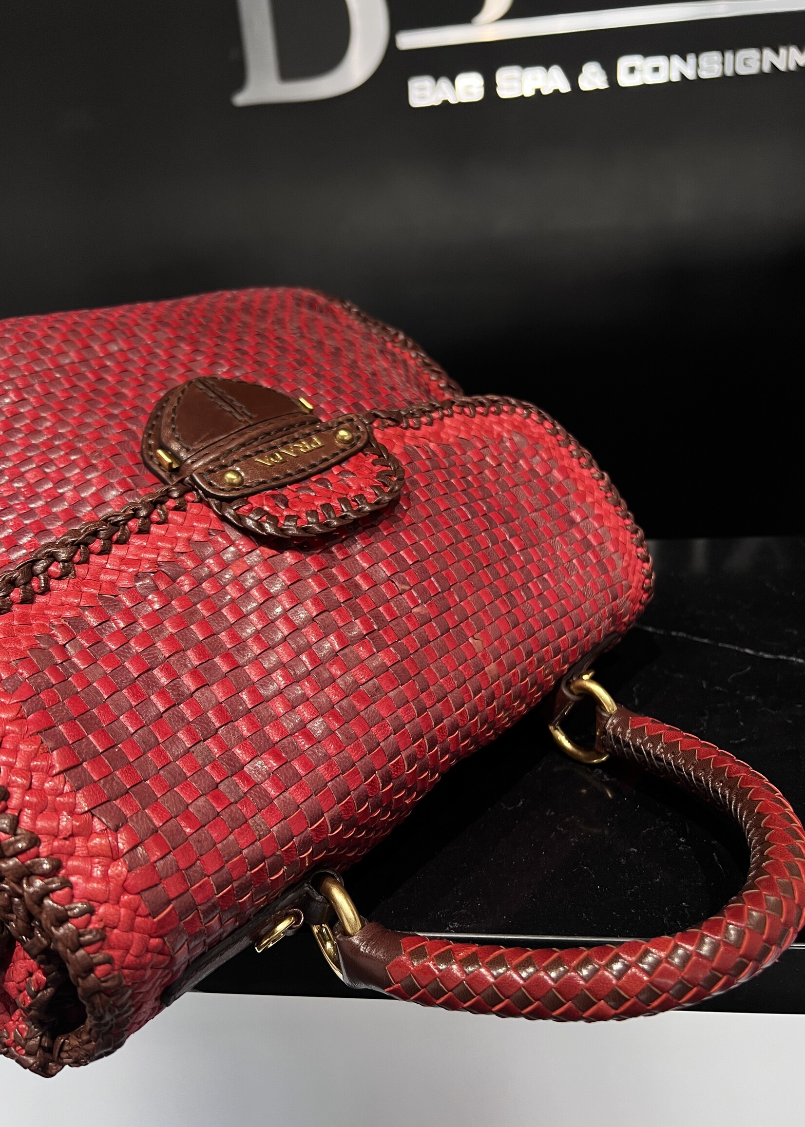 Prada Prada Red Woven Tote