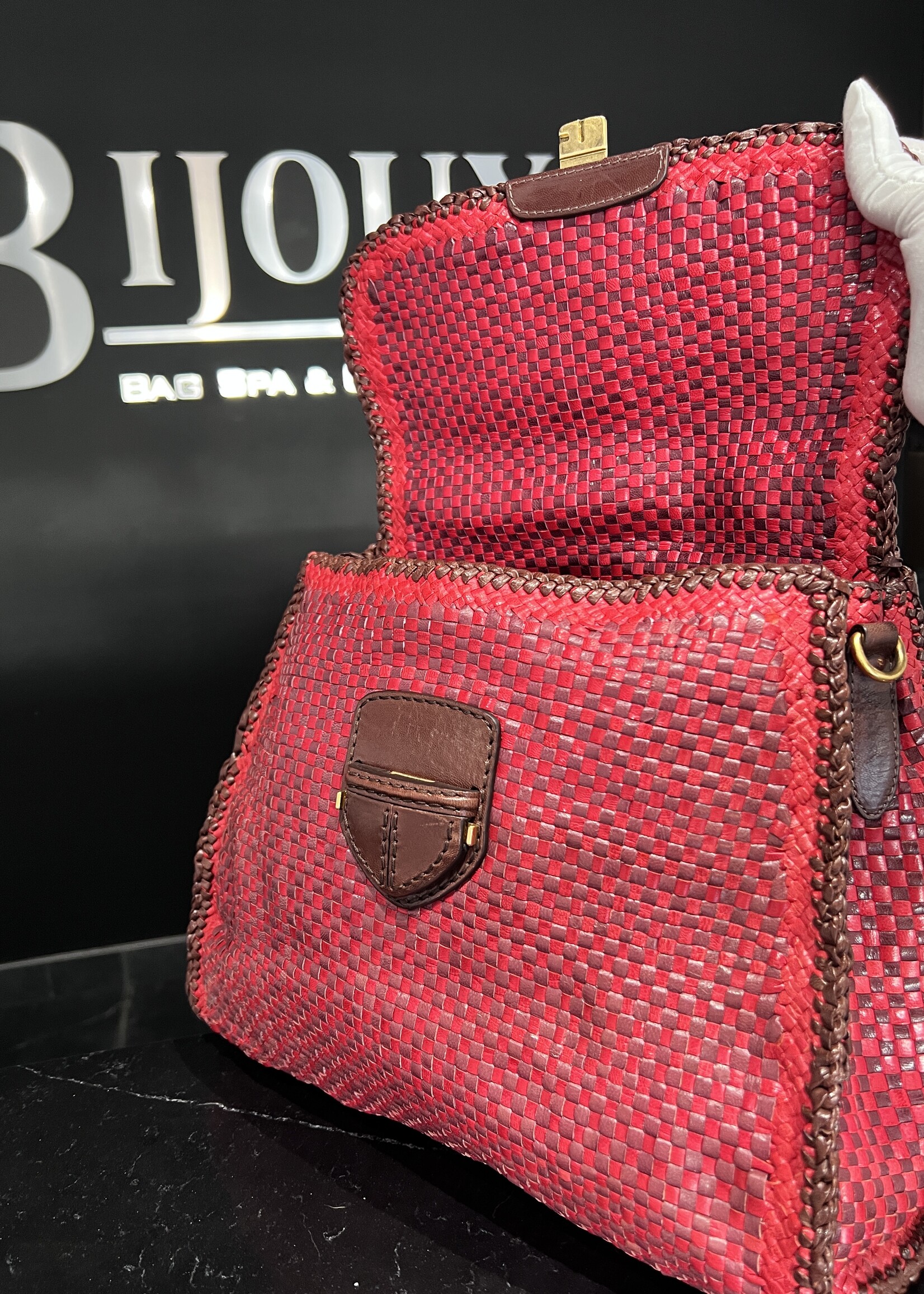 Prada SOLD - Prada Red Woven Tote