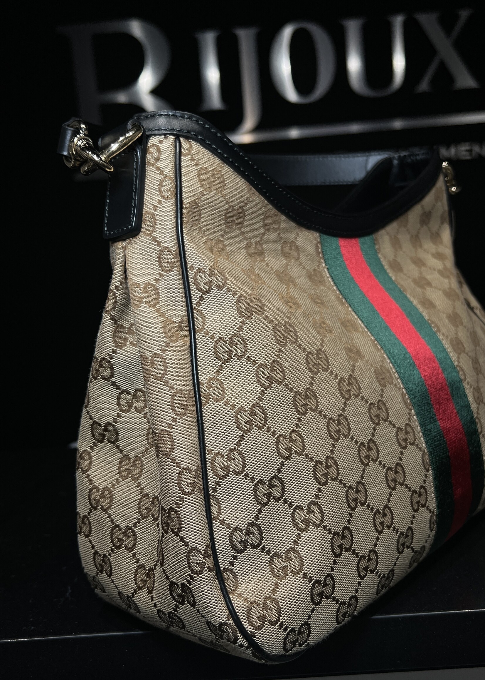 Gucci Gucci Canvas Web Sherry Line Shoulder Bag