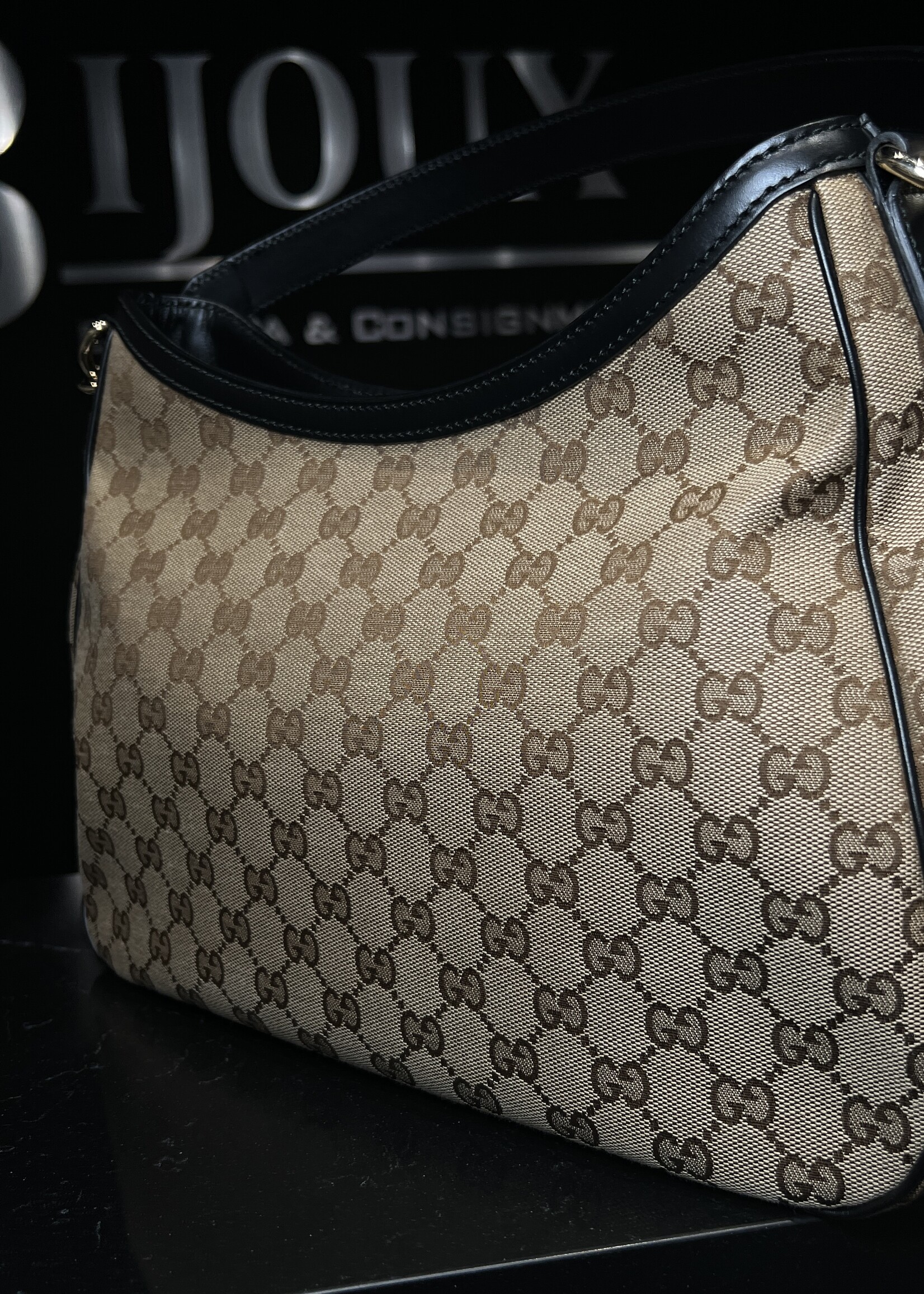 Gucci Gucci Canvas Web Sherry Line Shoulder Bag