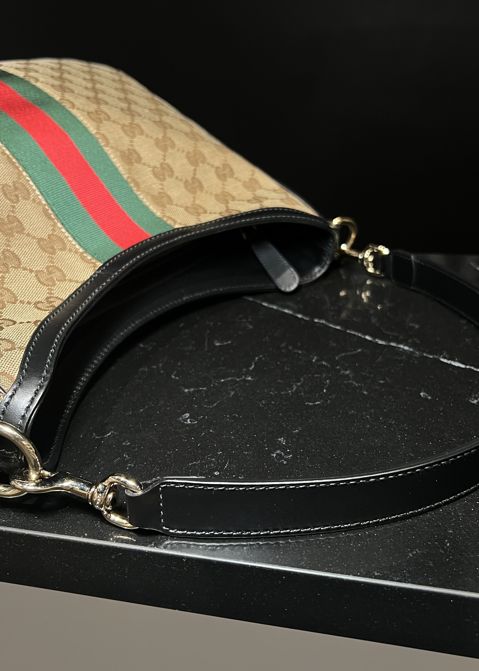Gucci Gucci Canvas Web Sherry Line Shoulder Bag