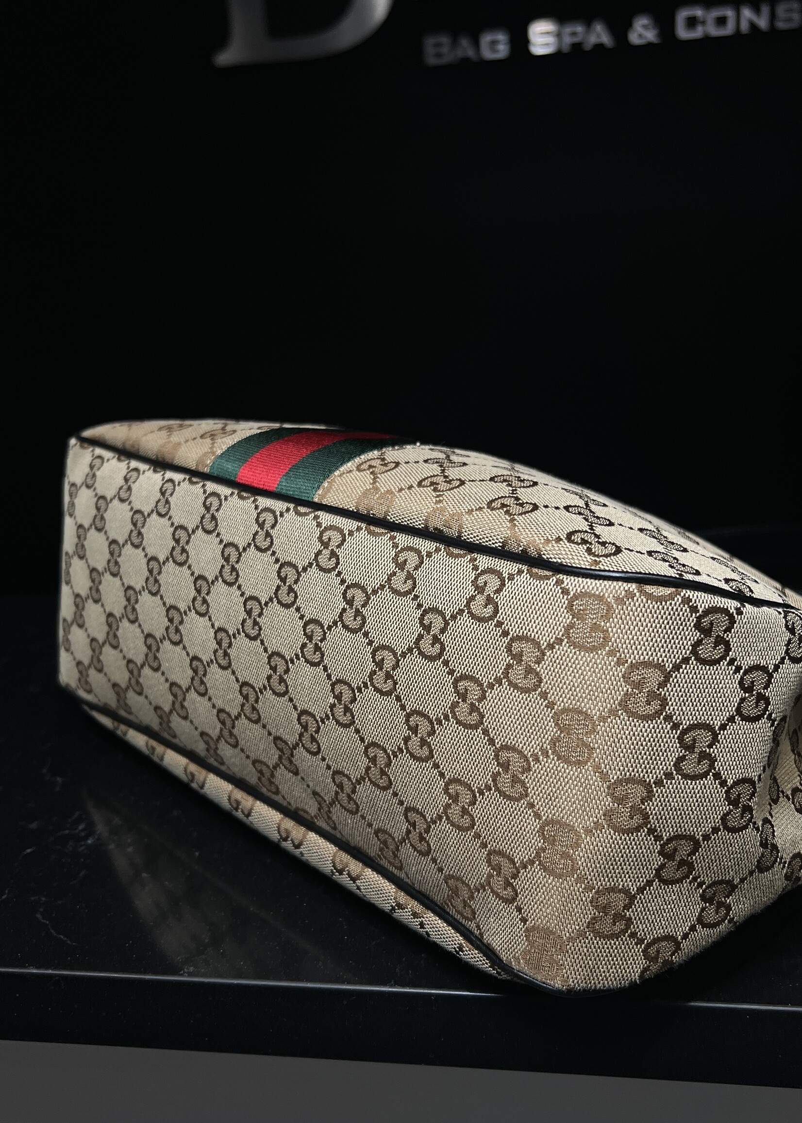 Gucci Gucci Canvas Web Sherry Line Shoulder Bag