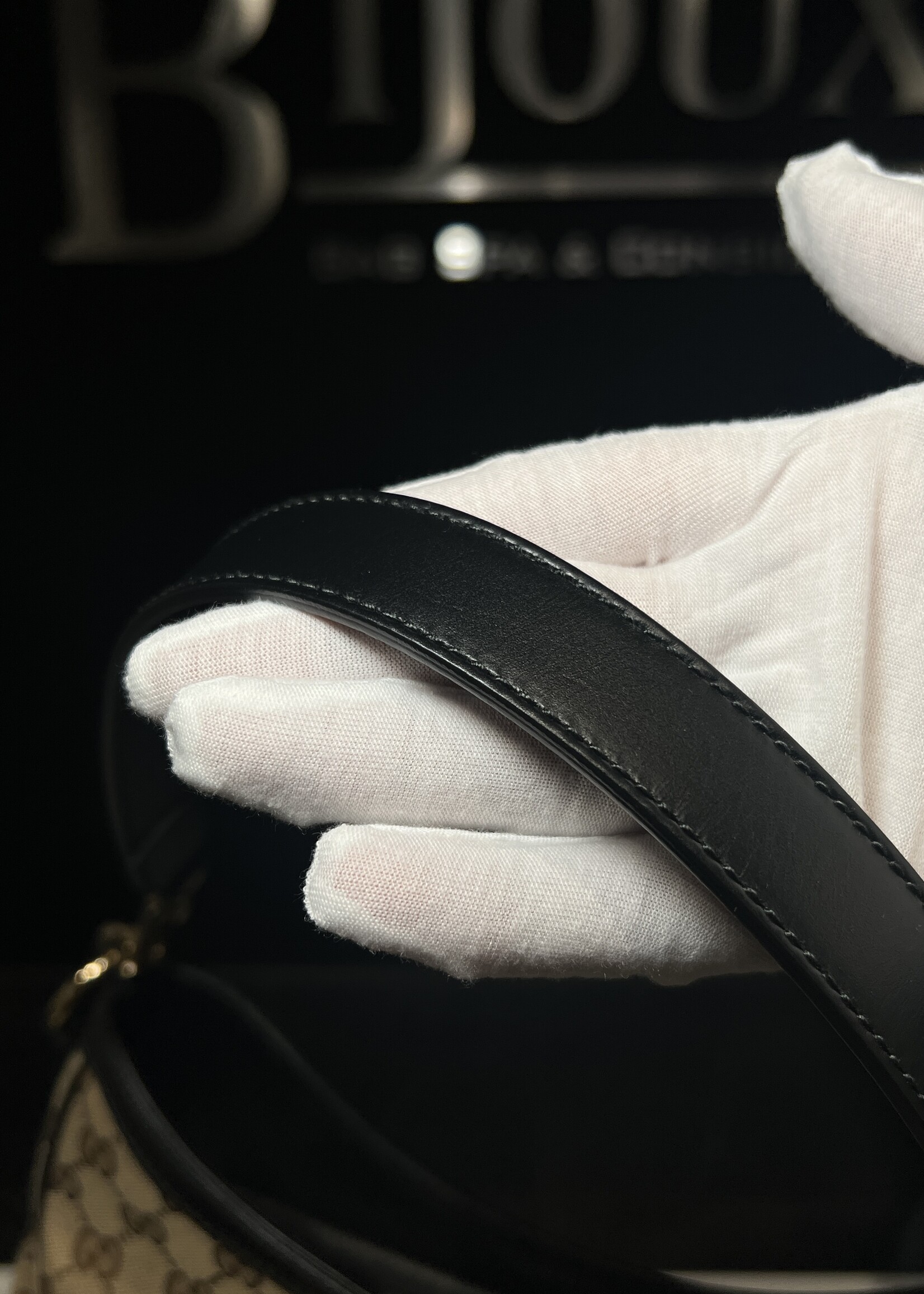 Gucci Gucci Canvas Web Sherry Line Shoulder Bag