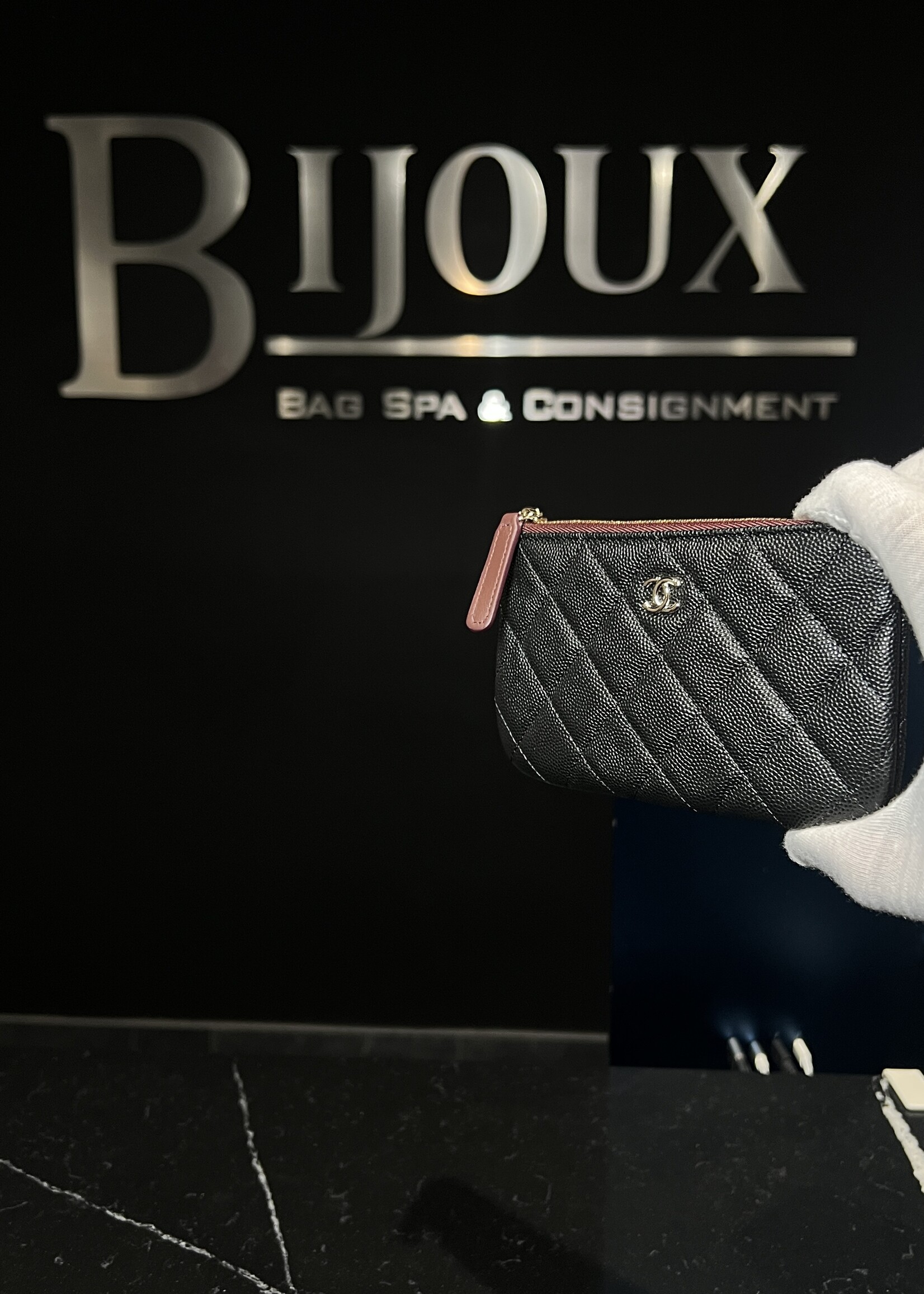 Chanel Chanel Caviar Quilted Classic Zip Pouch