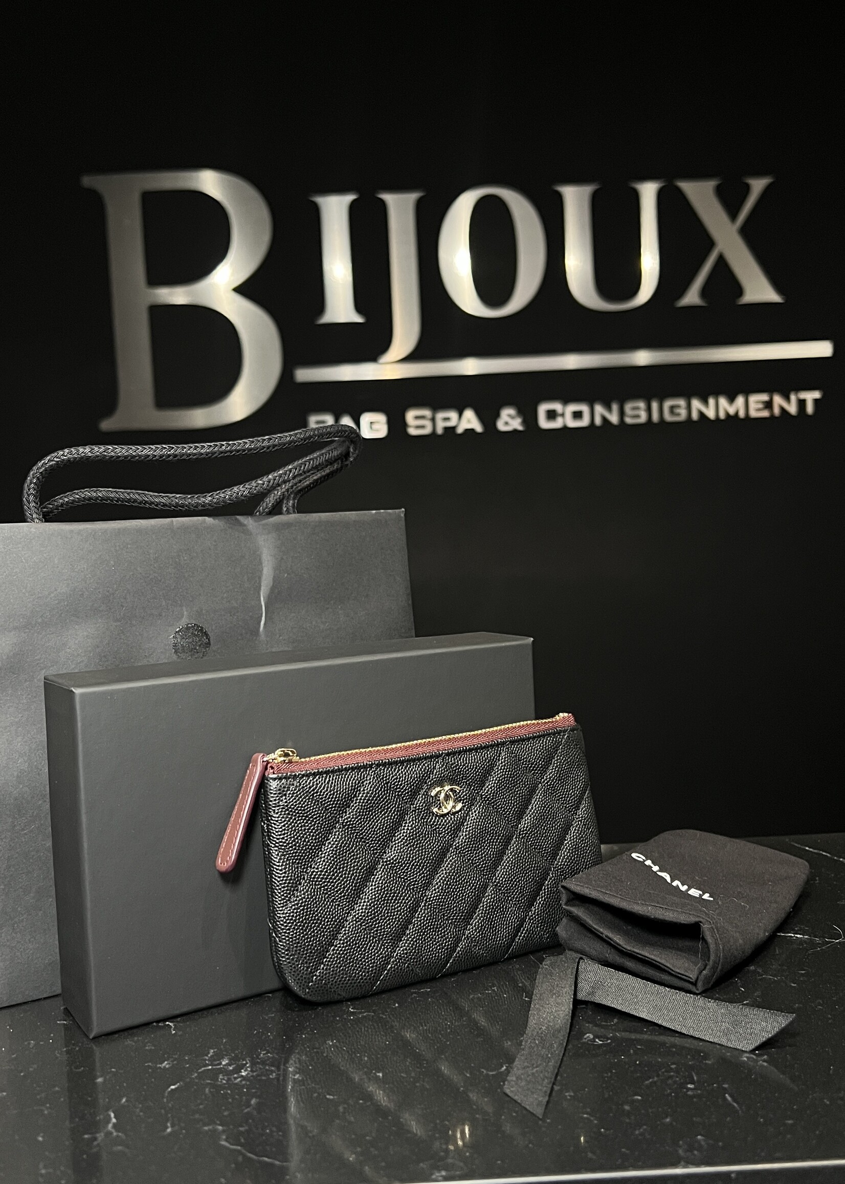 Chanel SOLD - Chanel Caviar Quilted Classic Zip Pouch