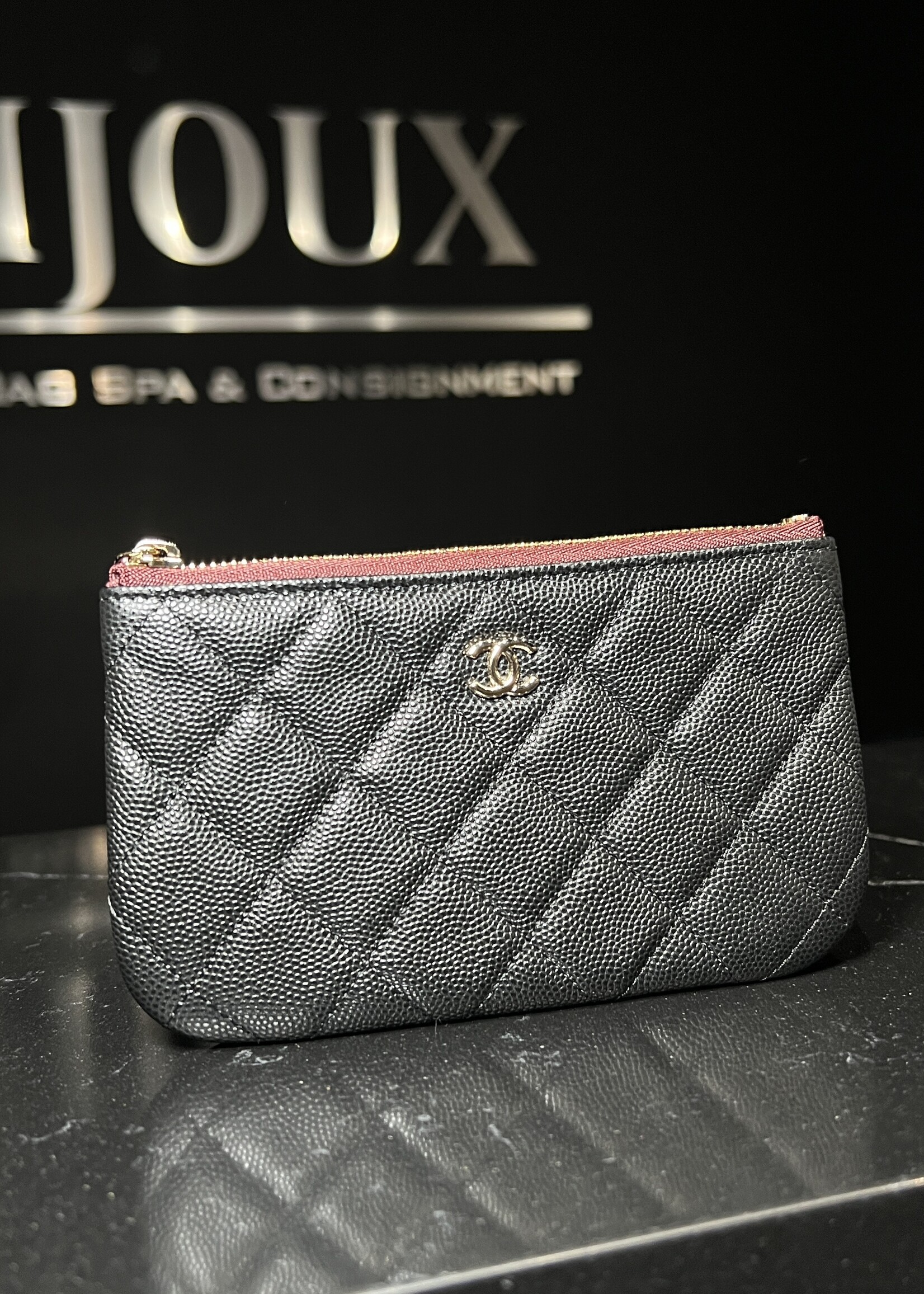 Chanel Chanel Caviar Quilted Classic Zip Pouch