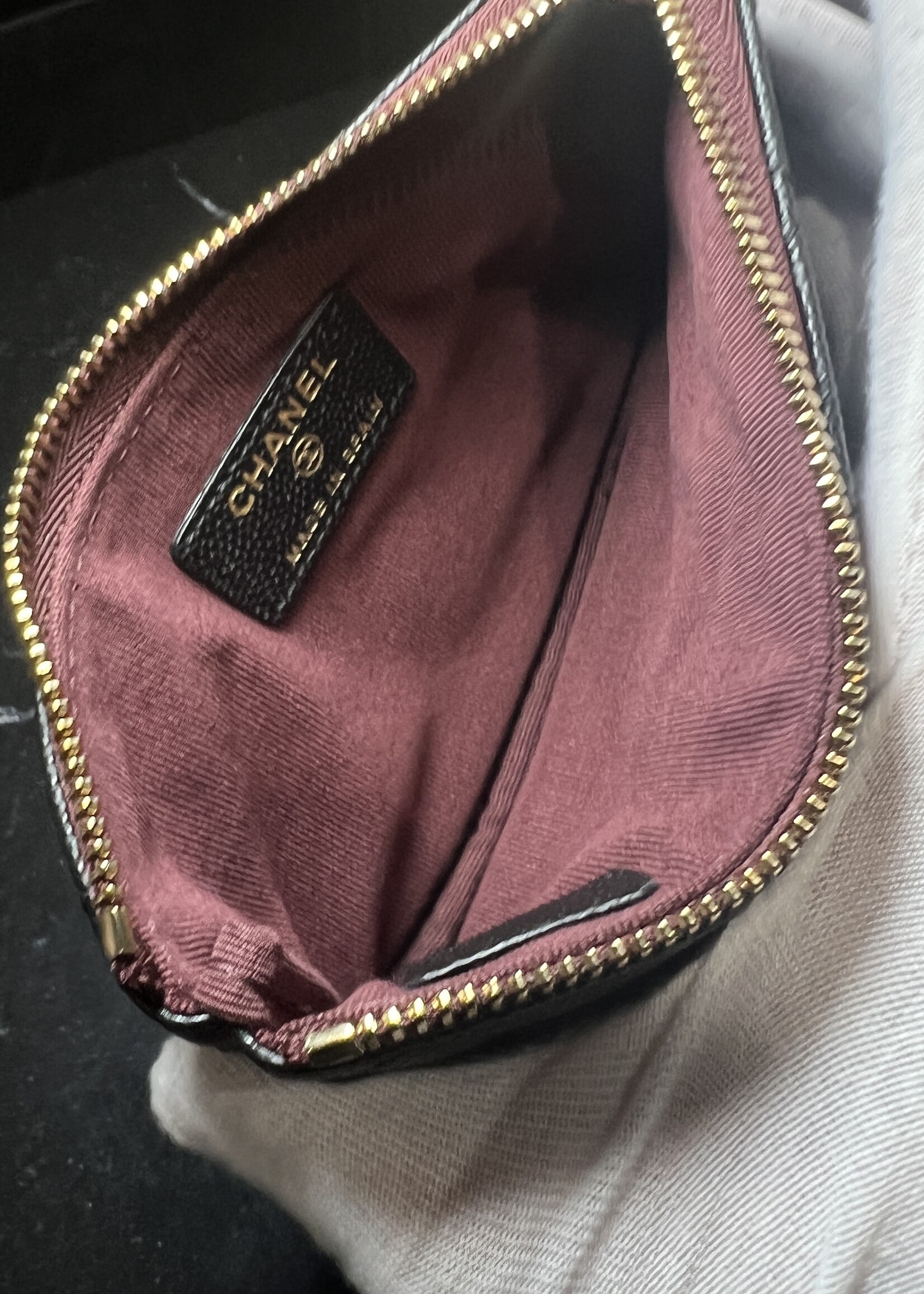 Chanel SOLD - Chanel Caviar Quilted Classic Zip Pouch