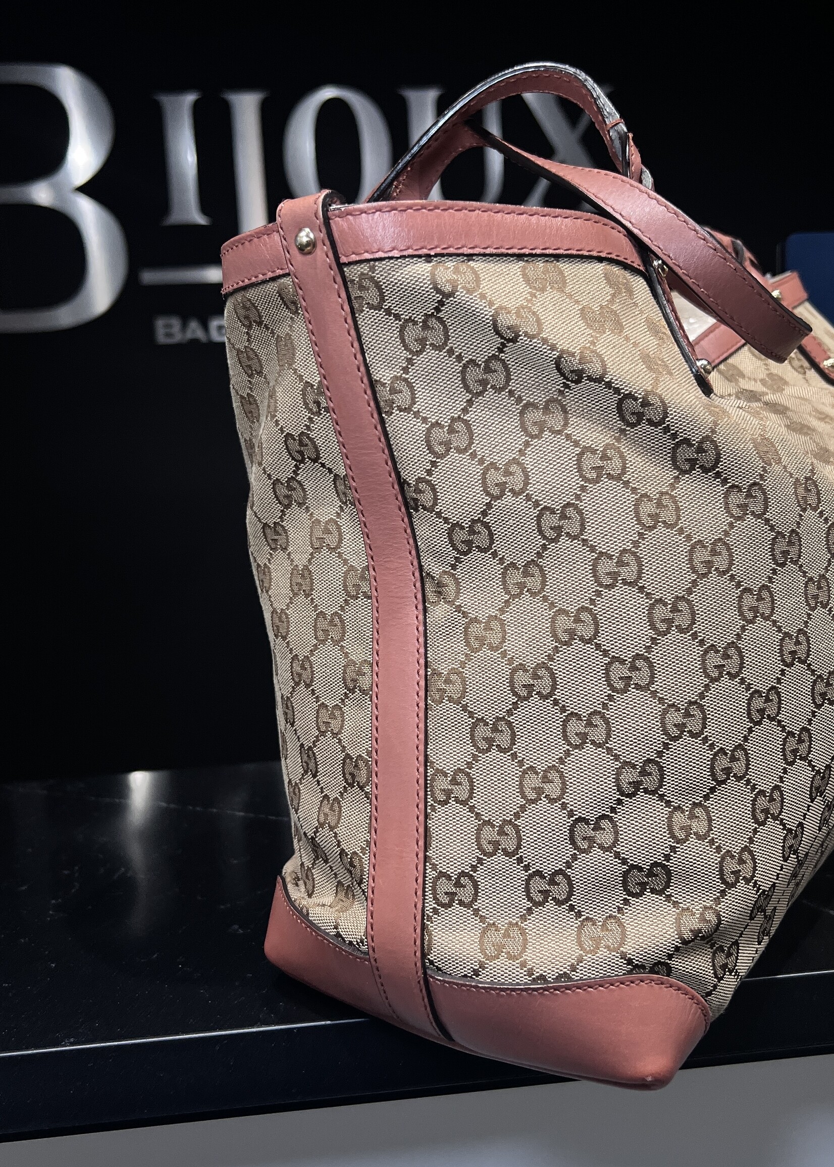 Gucci SOLD- Gucci Pink Trim Tote