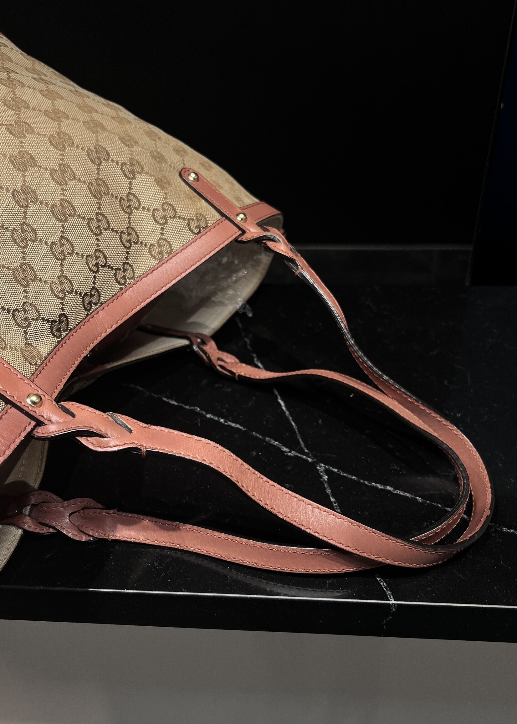 Gucci SOLD- Gucci Pink Trim Tote